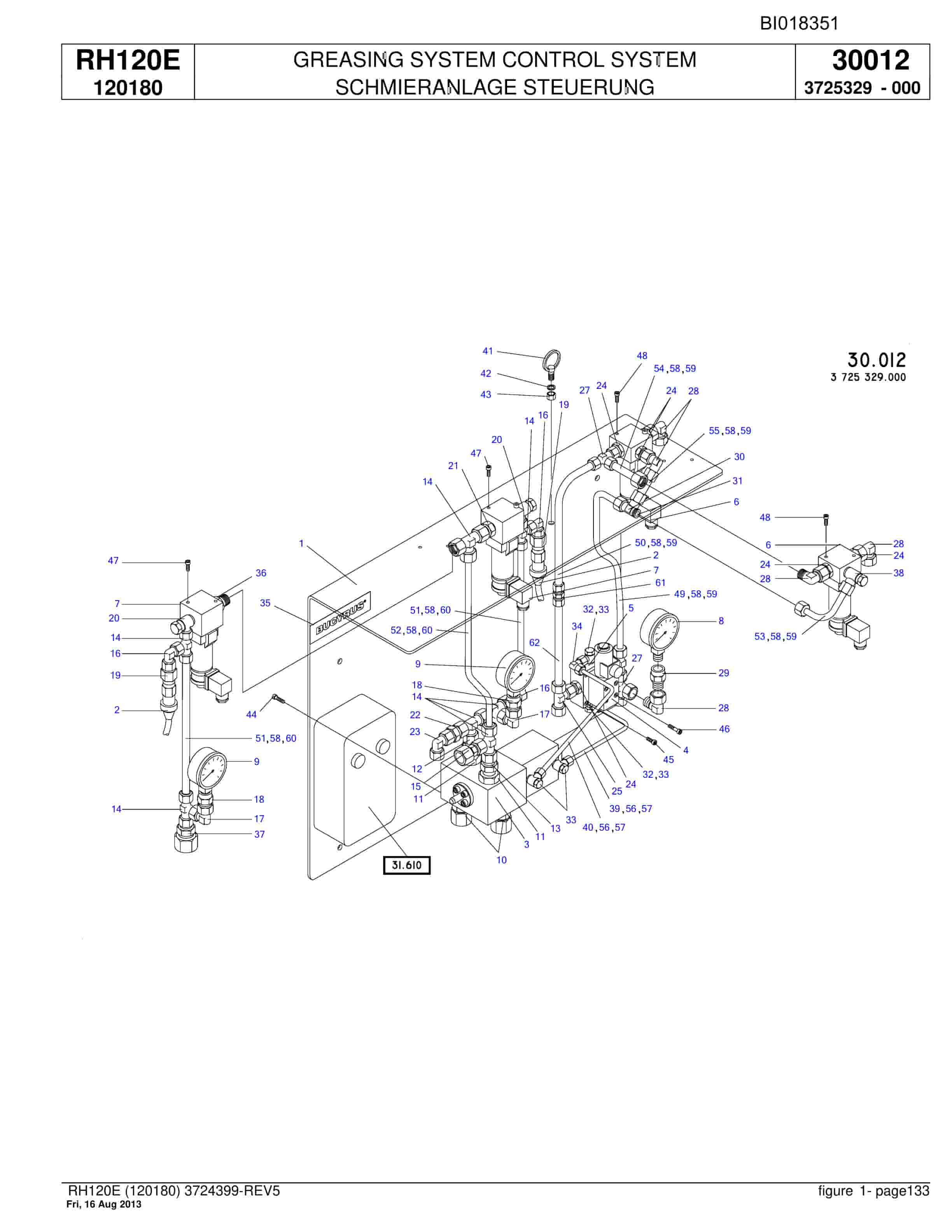 Bucyrus RH120E Hydraulic Excavator Parts Catalog BI018351-4