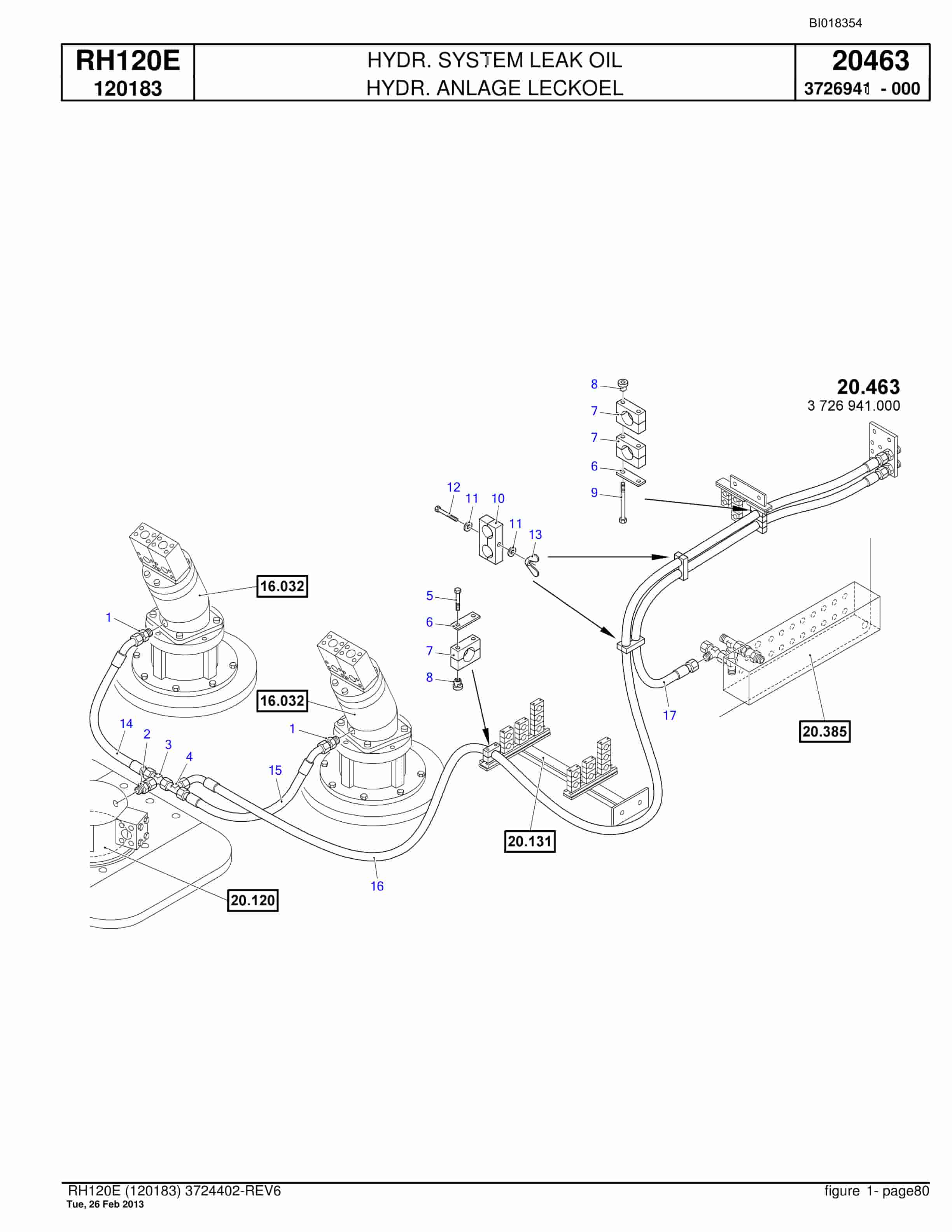 Bucyrus RH120E Hydraulic Excavator Parts Catalog BI018354-2