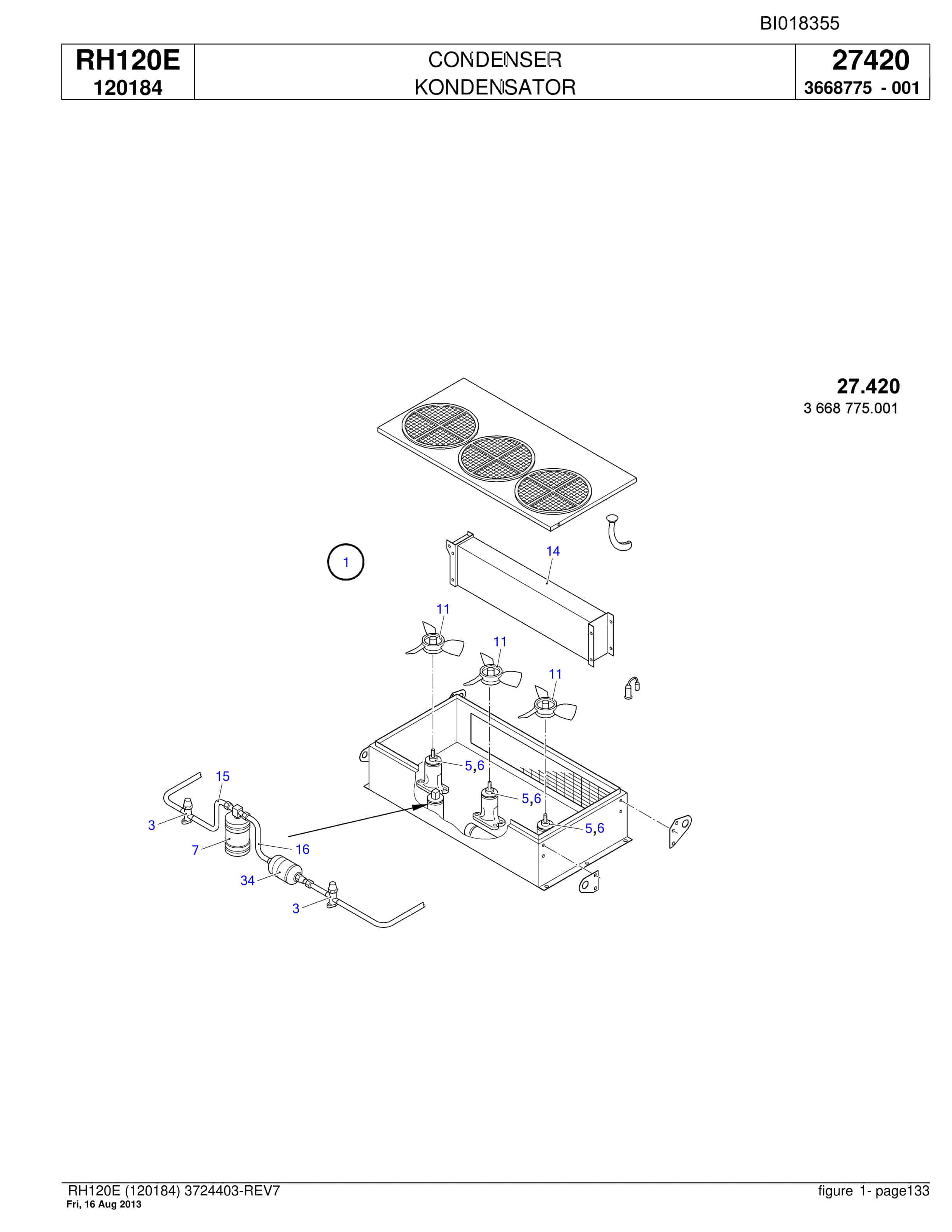 Bucyrus RH120E Hydraulic Excavator Parts Catalog BI018355-4