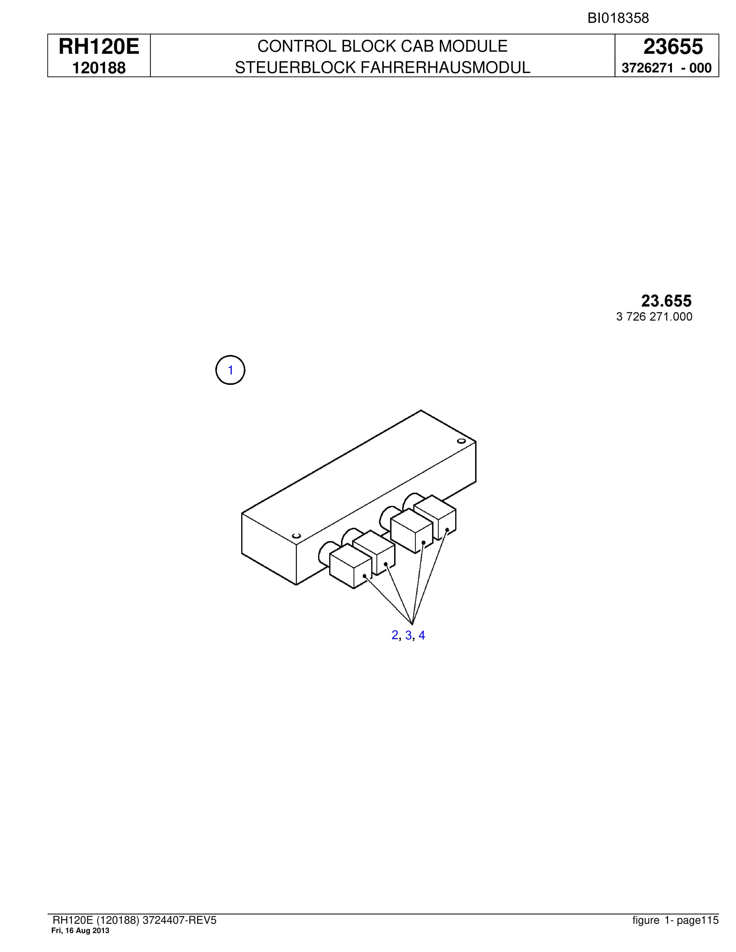 Bucyrus RH120E Hydraulic Excavator Parts Catalog BI018358-3