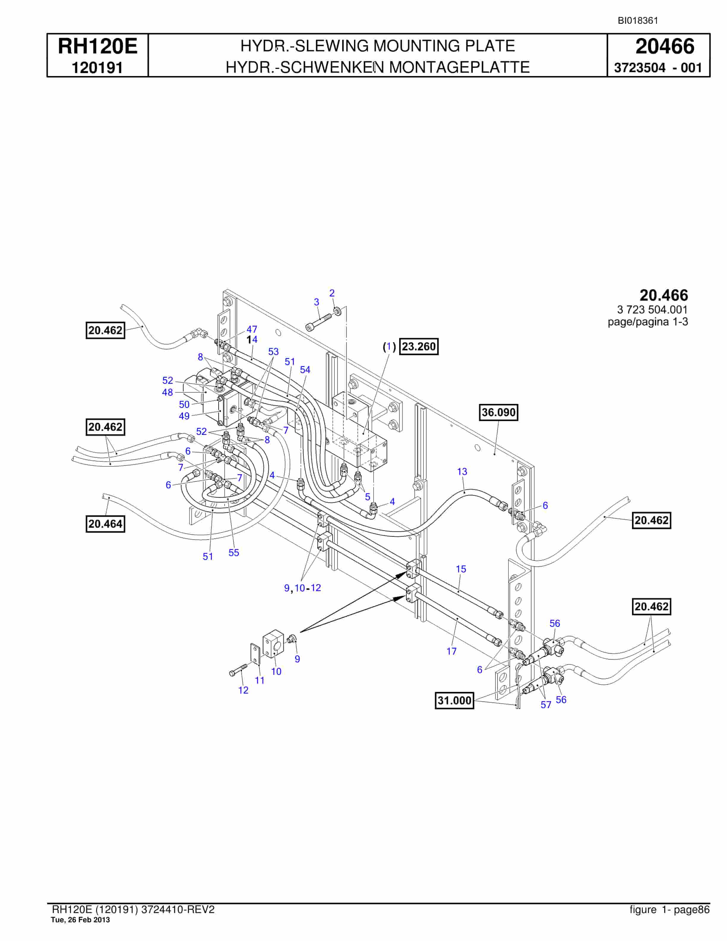 Bucyrus RH120E Hydraulic Excavator Parts Catalog BI018361-2