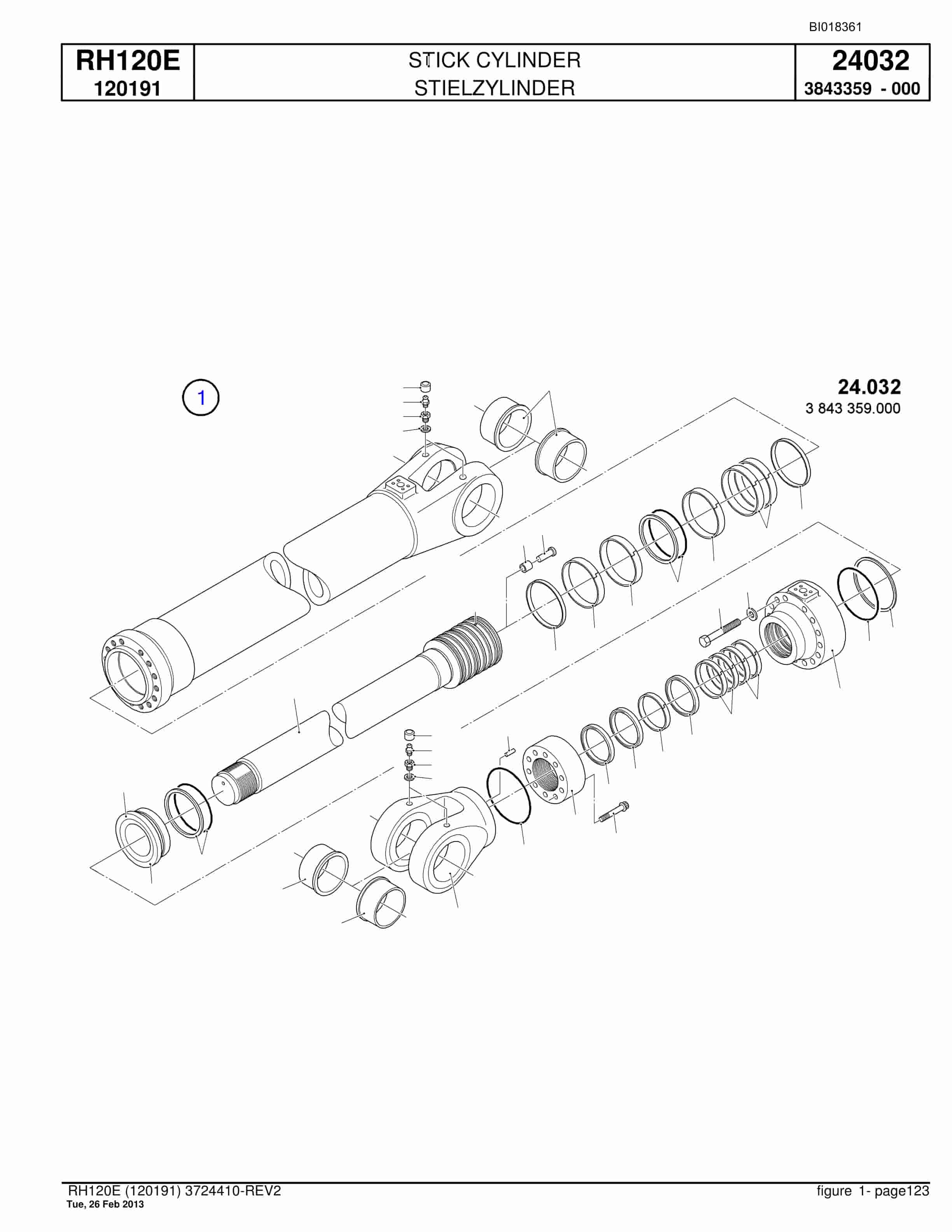 Bucyrus RH120E Hydraulic Excavator Parts Catalog BI018361-3