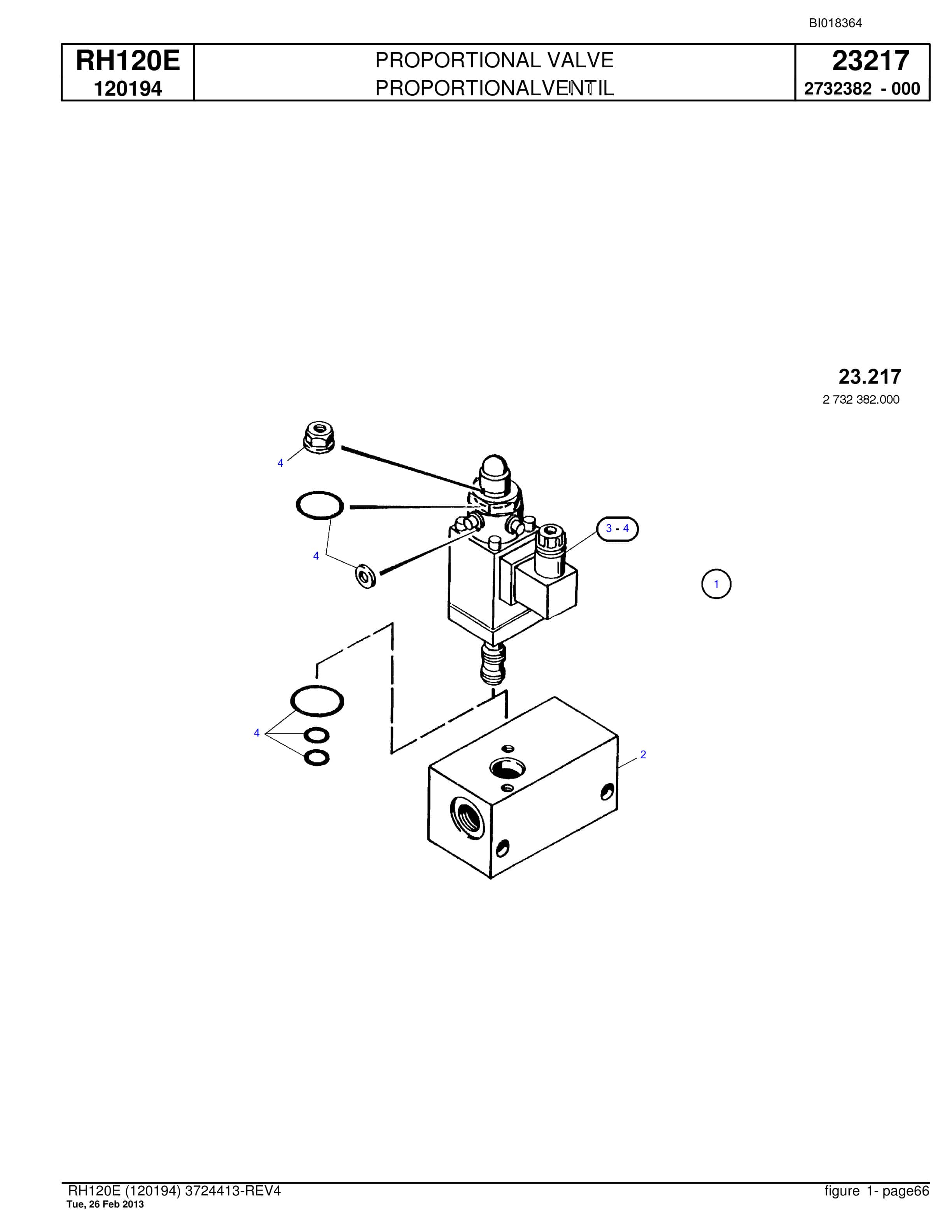 Bucyrus RH120E Hydraulic Excavator Parts Catalog BI018364-2