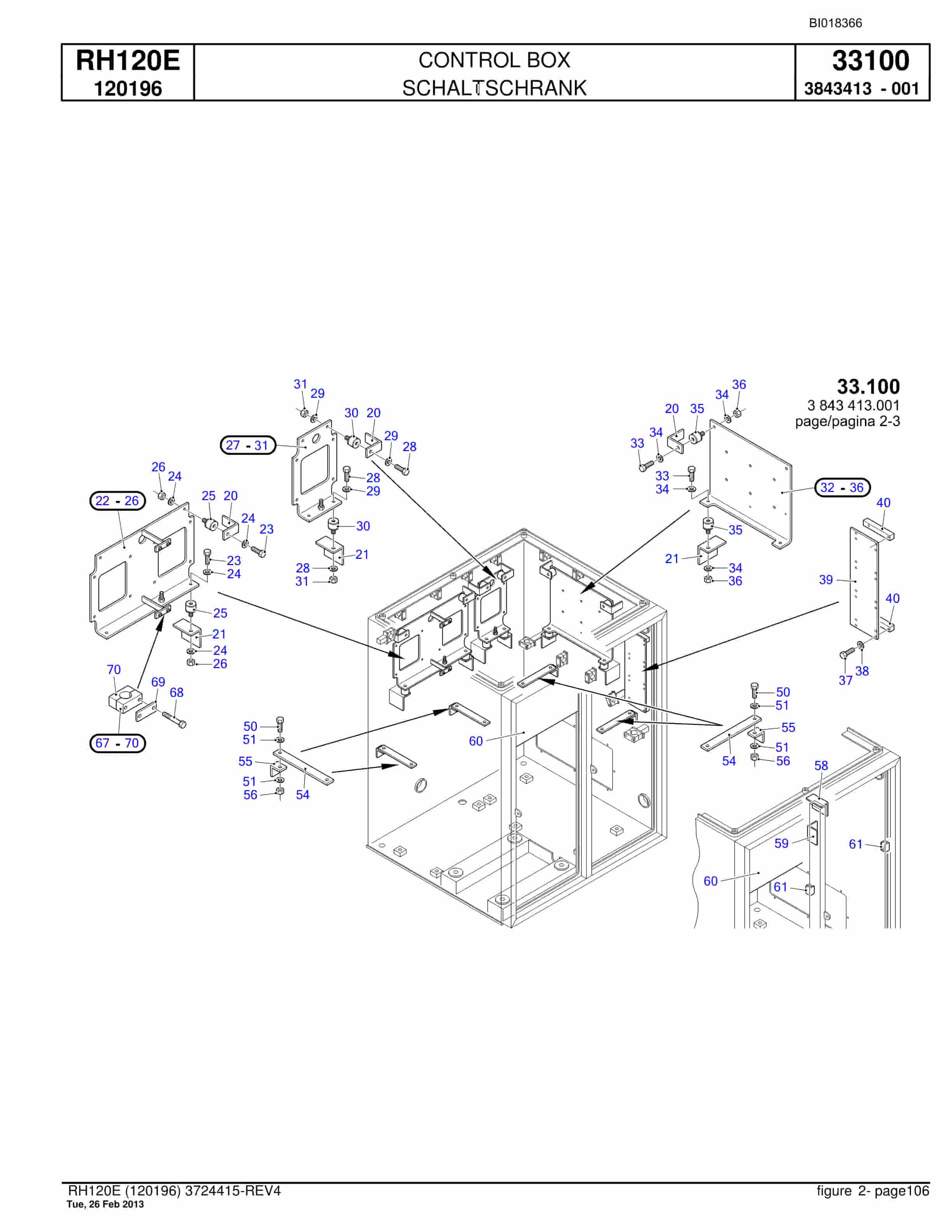 Bucyrus RH120E Hydraulic Excavator Parts Catalog BI018366-4