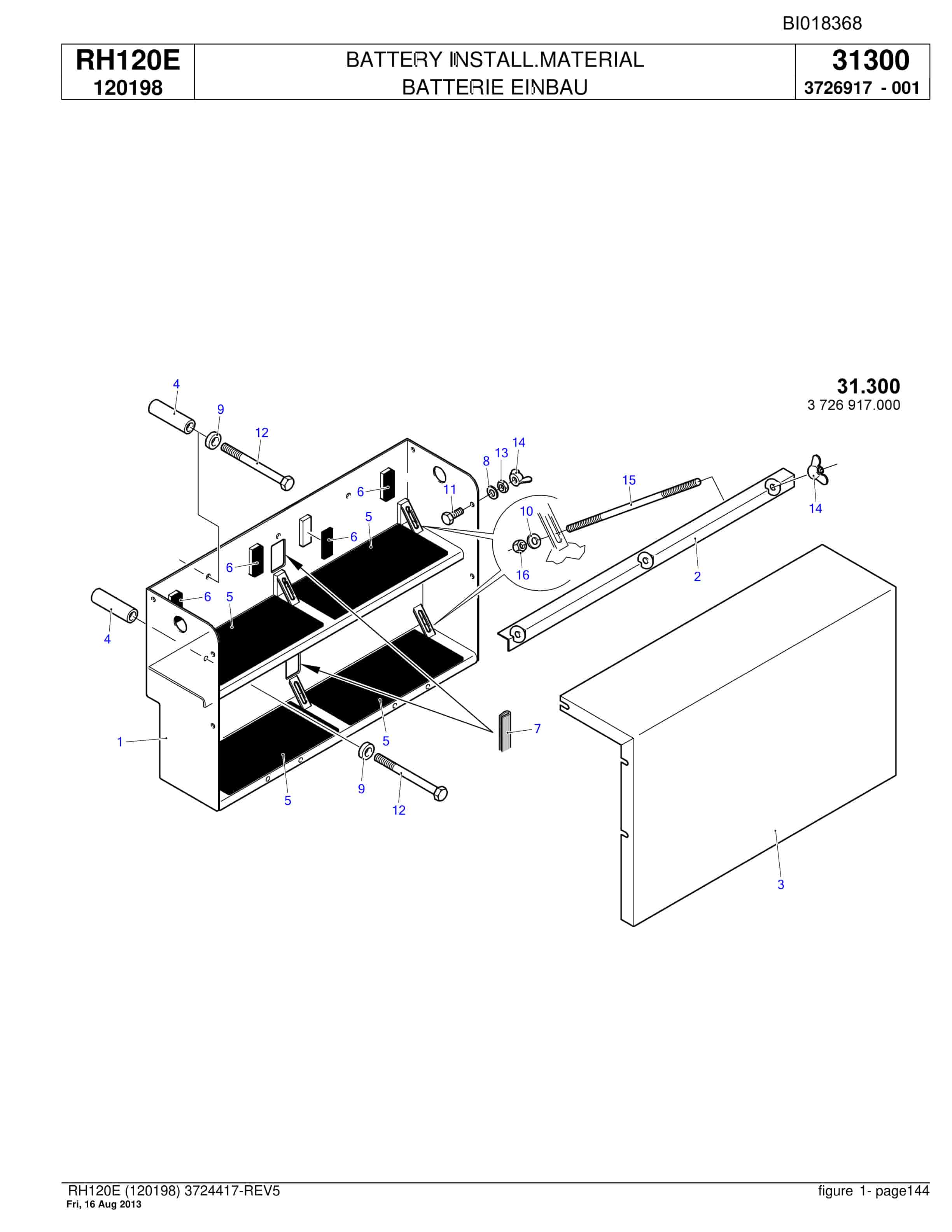 Bucyrus RH120E Hydraulic Excavator Parts Catalog BI018368-5