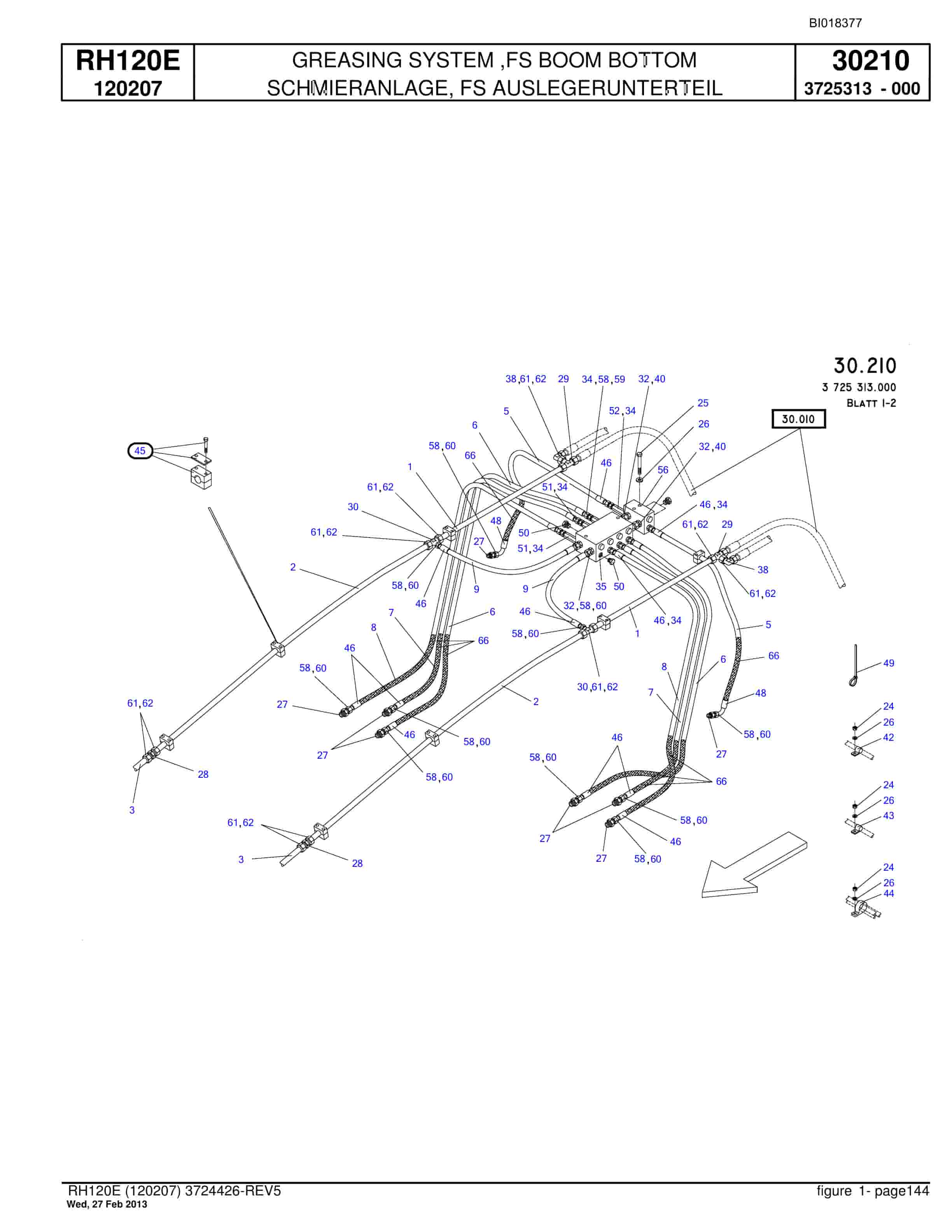 Bucyrus RH120E Hydraulic Excavator Parts Catalog BI018377-4