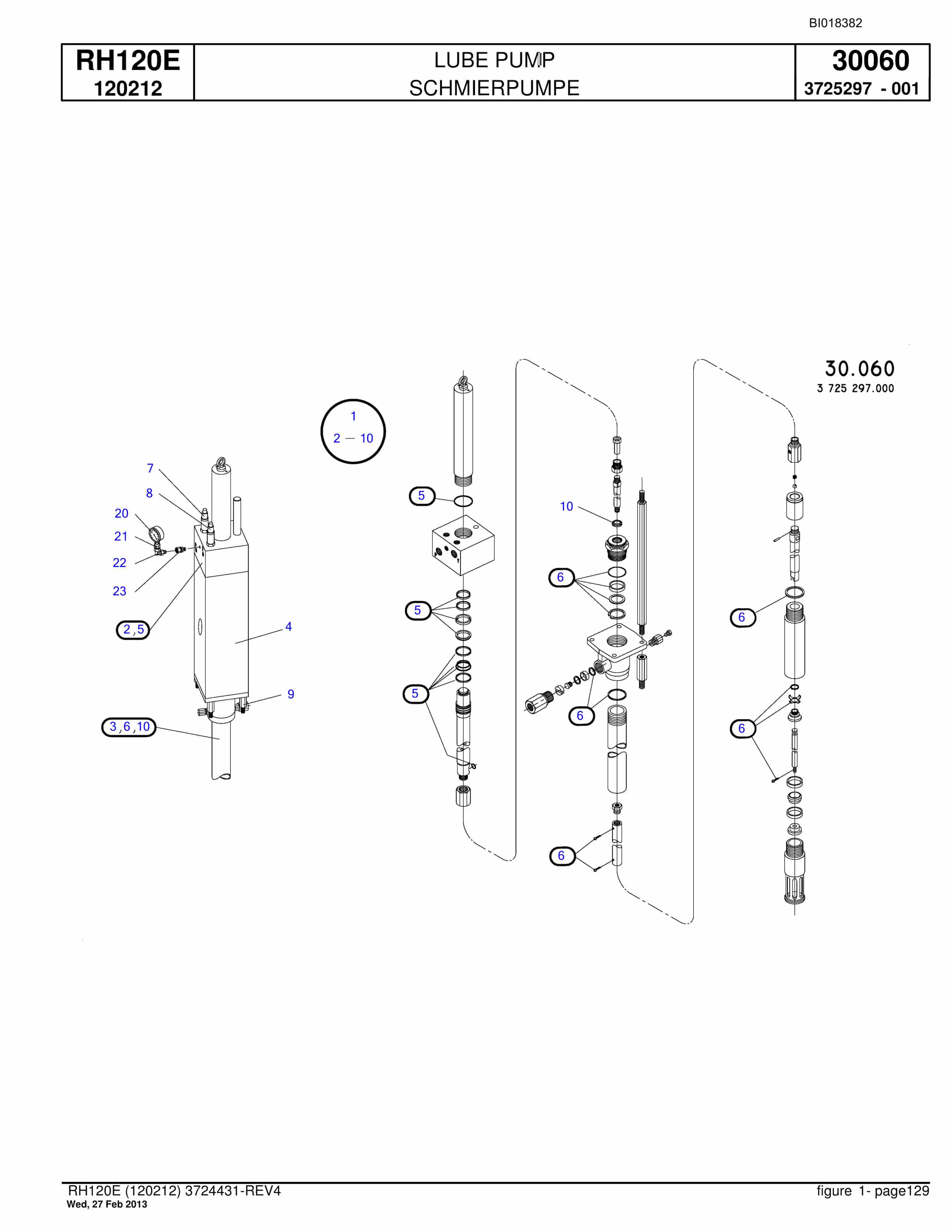 Bucyrus RH120E Hydraulic Excavator Parts Catalog BI018382-4