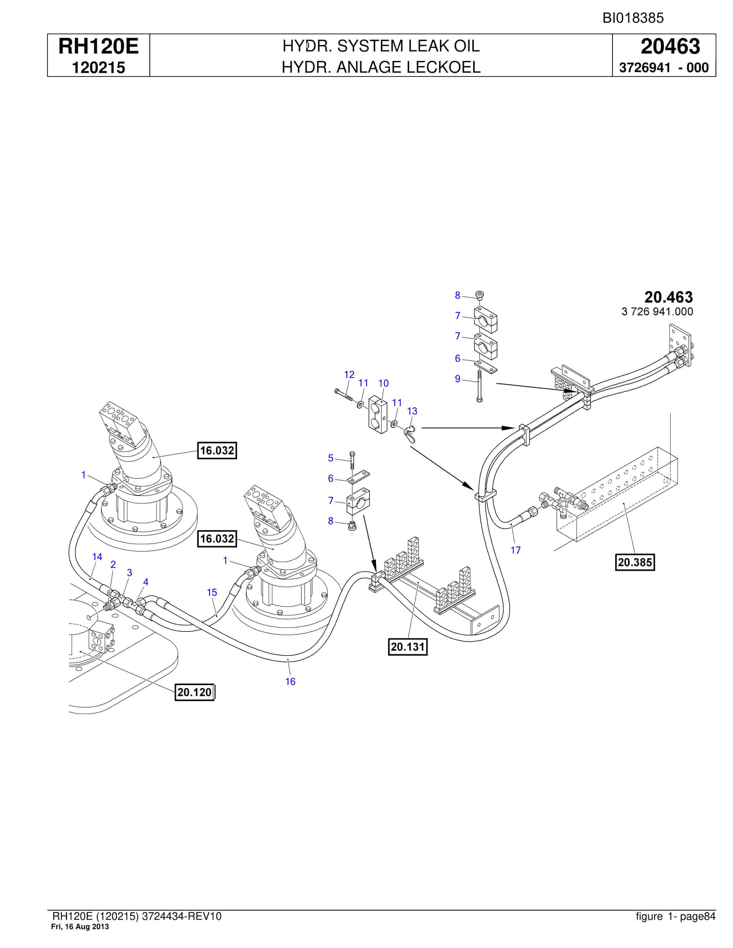 Bucyrus RH120E Hydraulic Excavator Parts Catalog BI018385-2