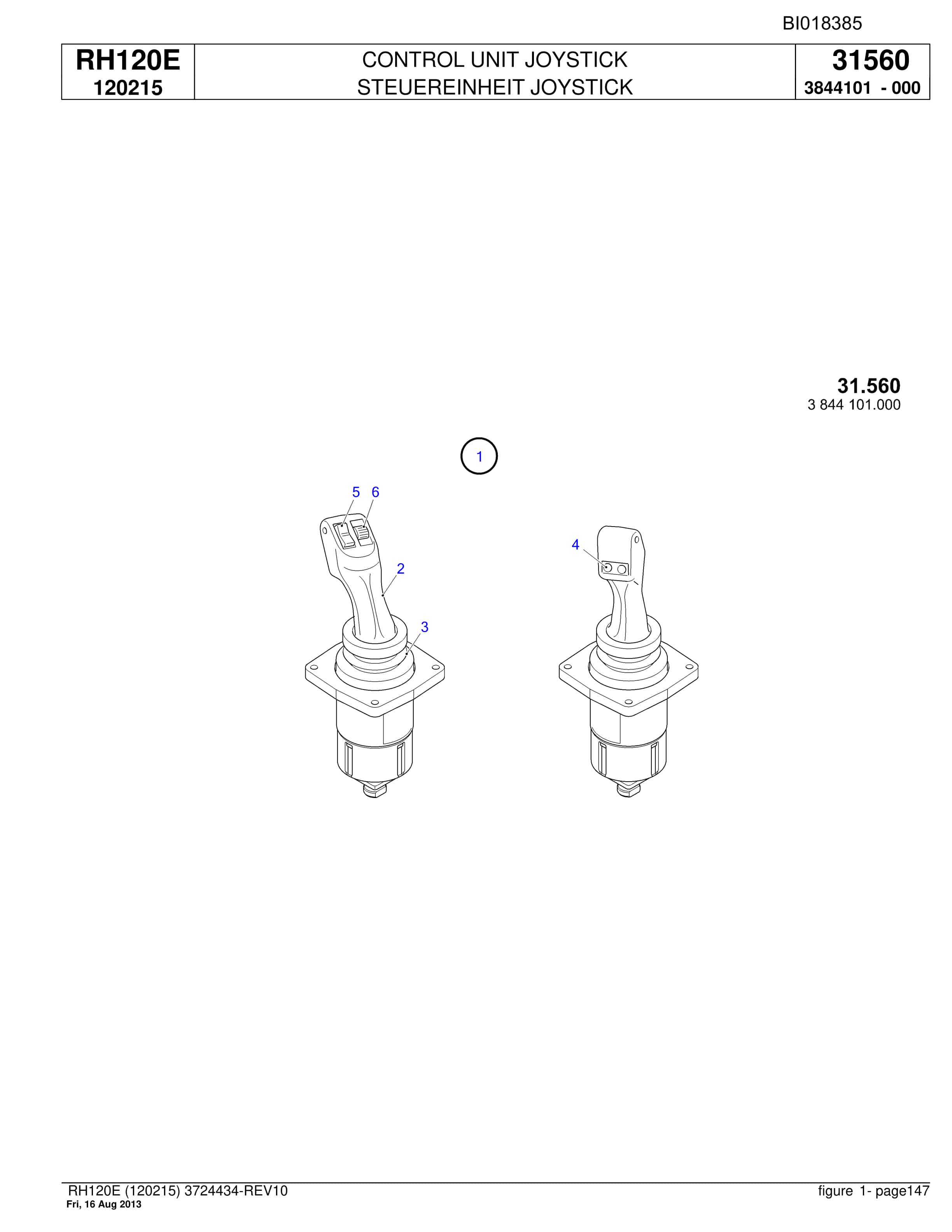 Bucyrus RH120E Hydraulic Excavator Parts Catalog BI018385-5
