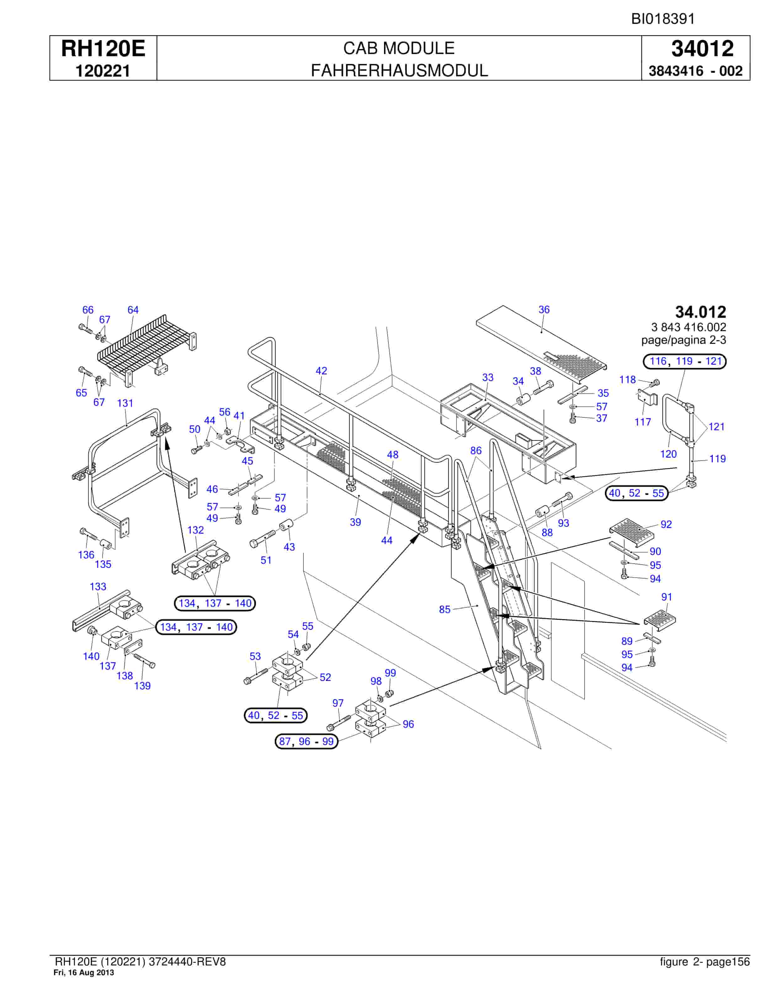 Bucyrus RH120E Hydraulic Excavator Parts Catalog BI018391-5
