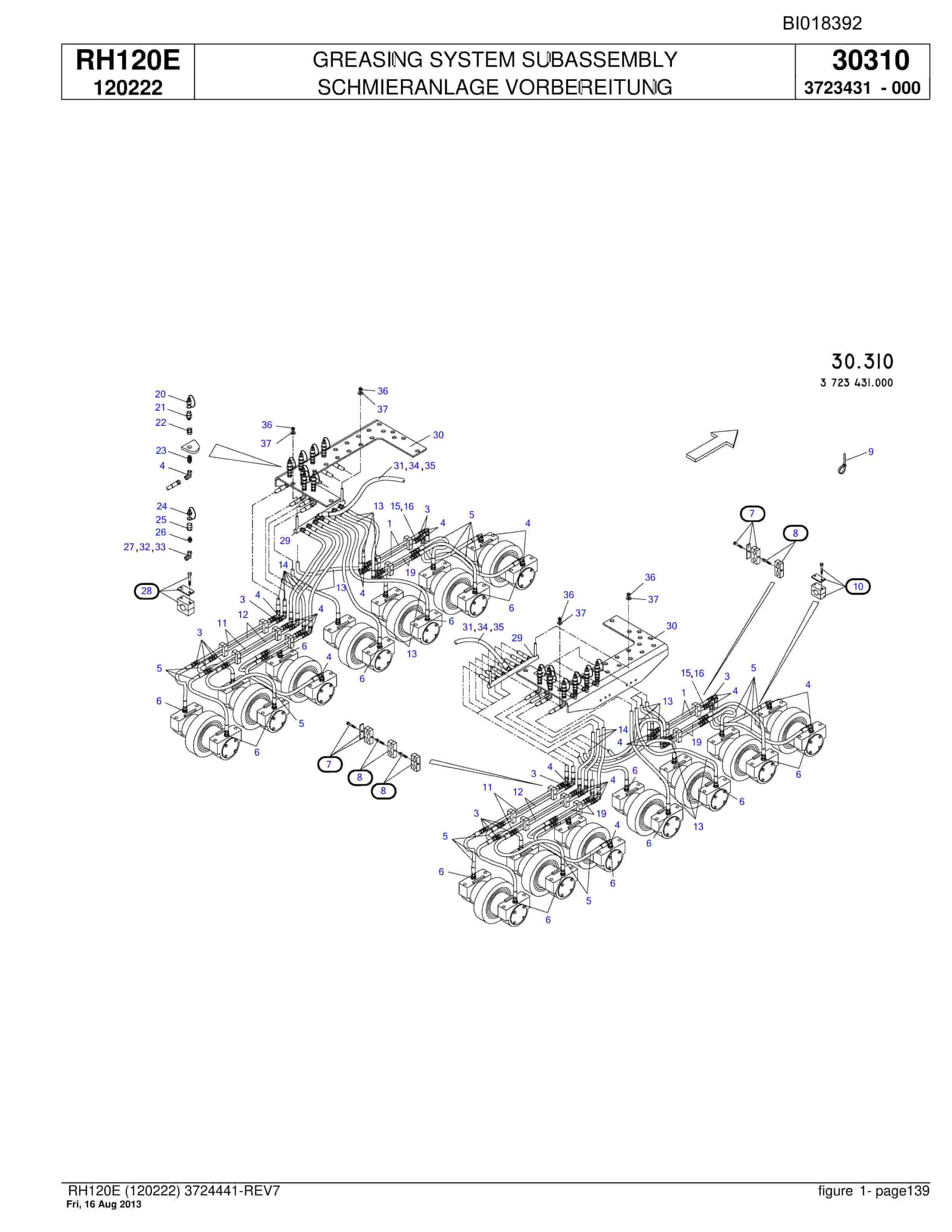 Bucyrus RH120E Hydraulic Excavator Parts Catalog BI018392-4
