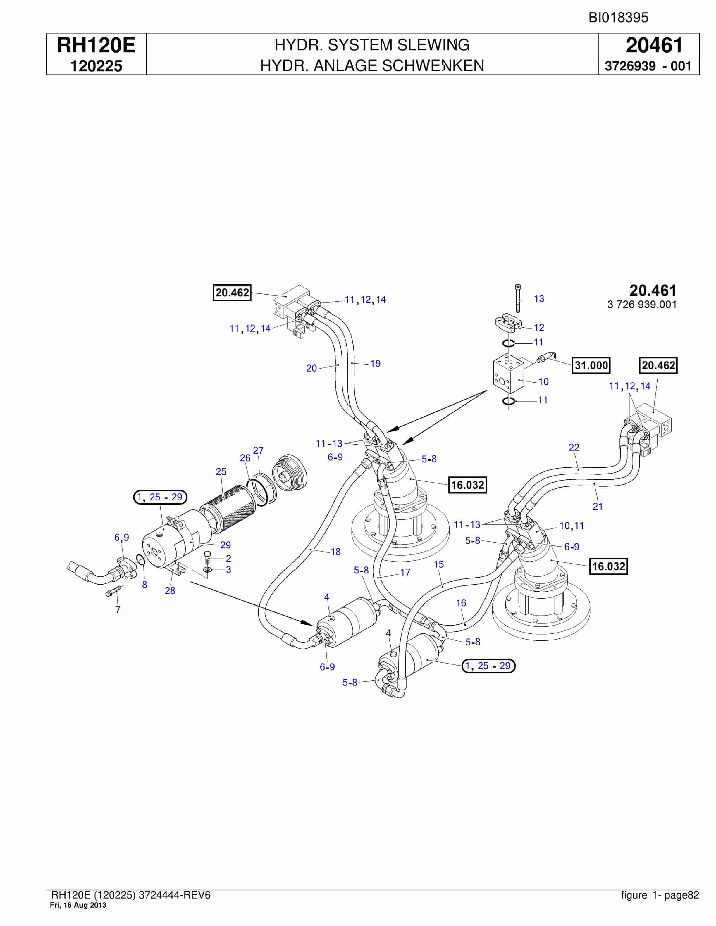 Bucyrus RH120E Hydraulic Excavator Parts Catalog BI018395-2