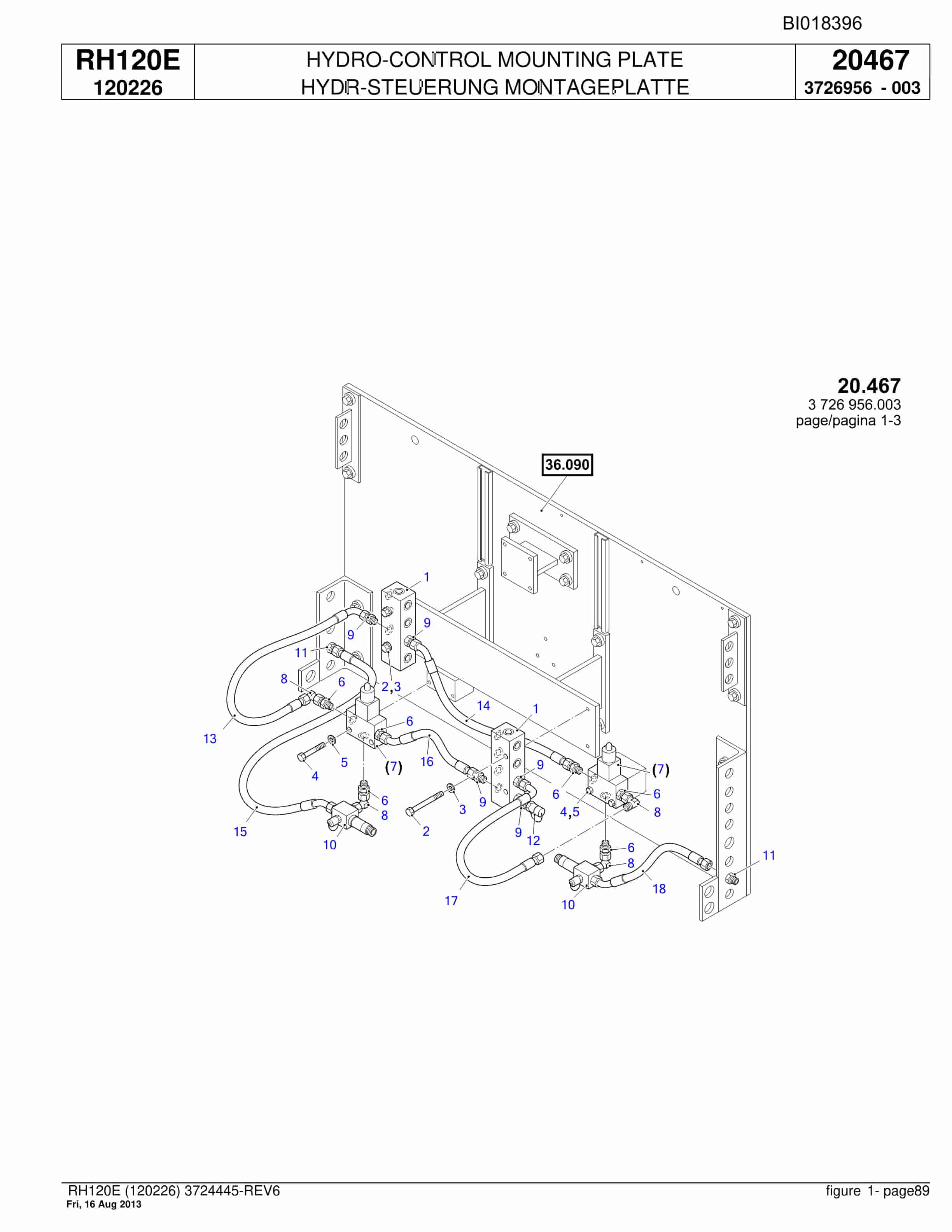 Bucyrus RH120E Hydraulic Excavator Parts Catalog BI018396-2