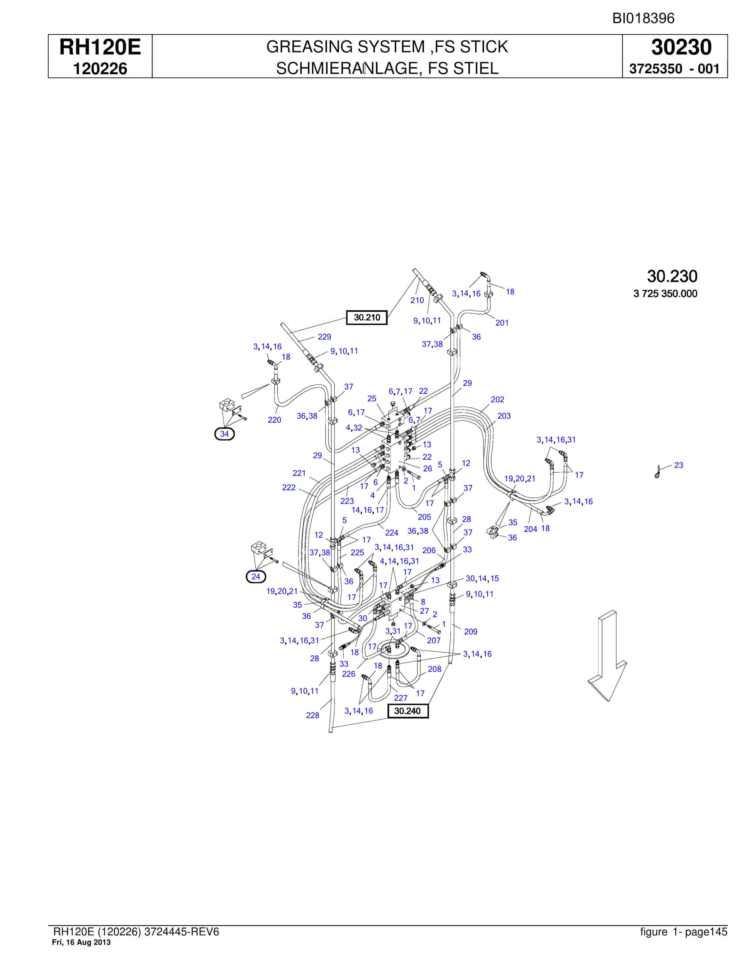 Bucyrus RH120E Hydraulic Excavator Parts Catalog BI018396-4