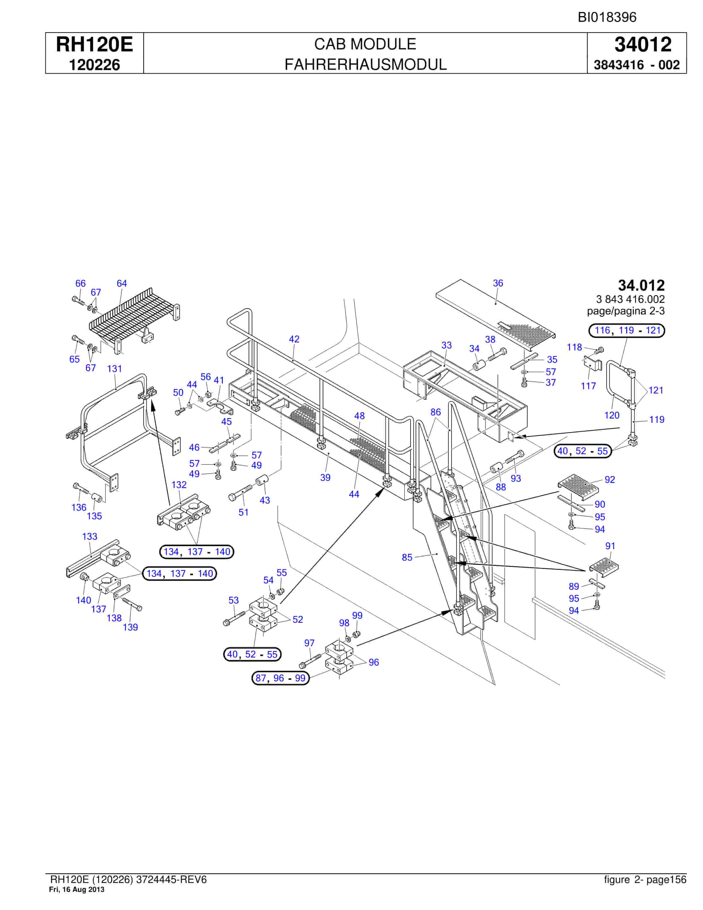 Bucyrus RH120E Hydraulic Excavator Parts Catalog BI018396-5