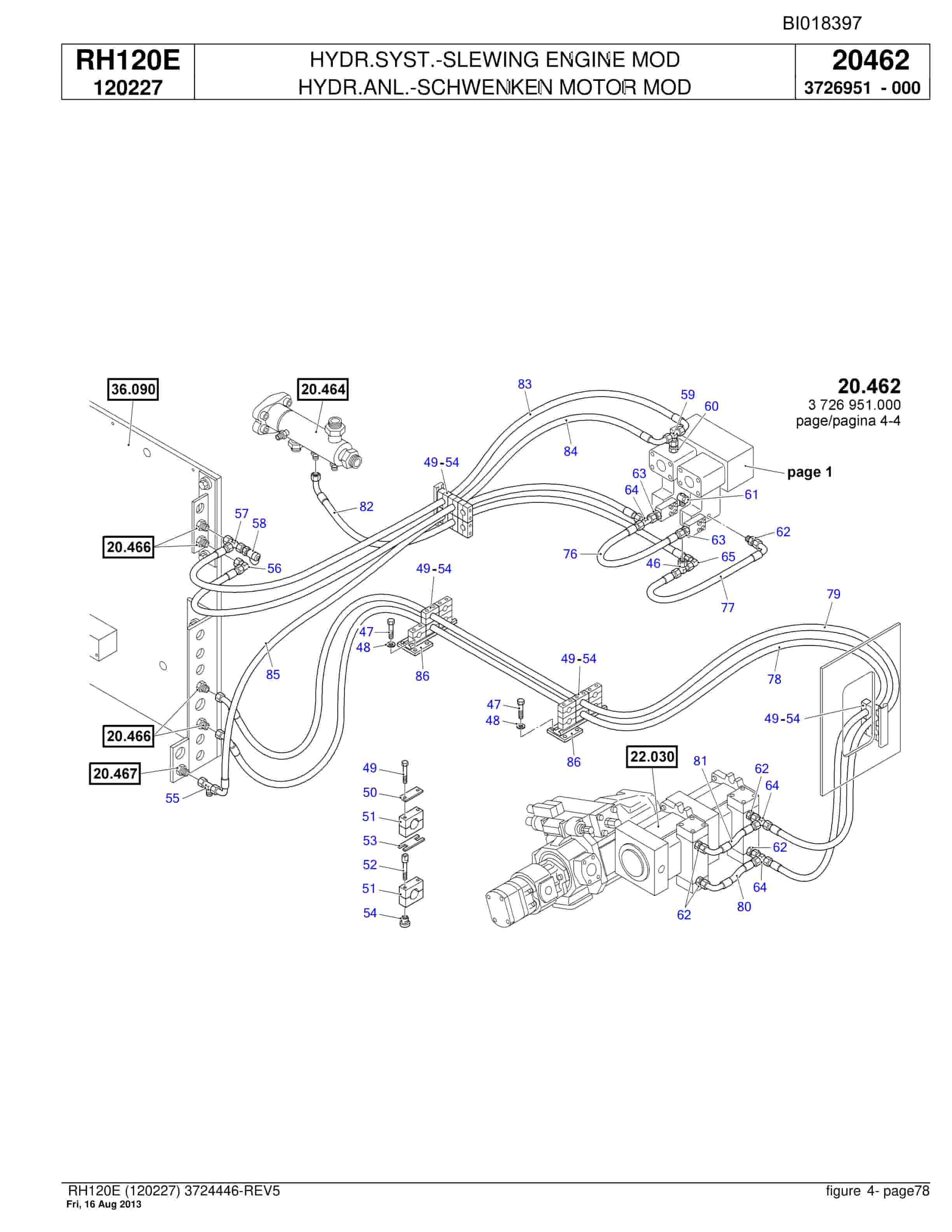 Bucyrus RH120E Hydraulic Excavator Parts Catalog BI018397-2