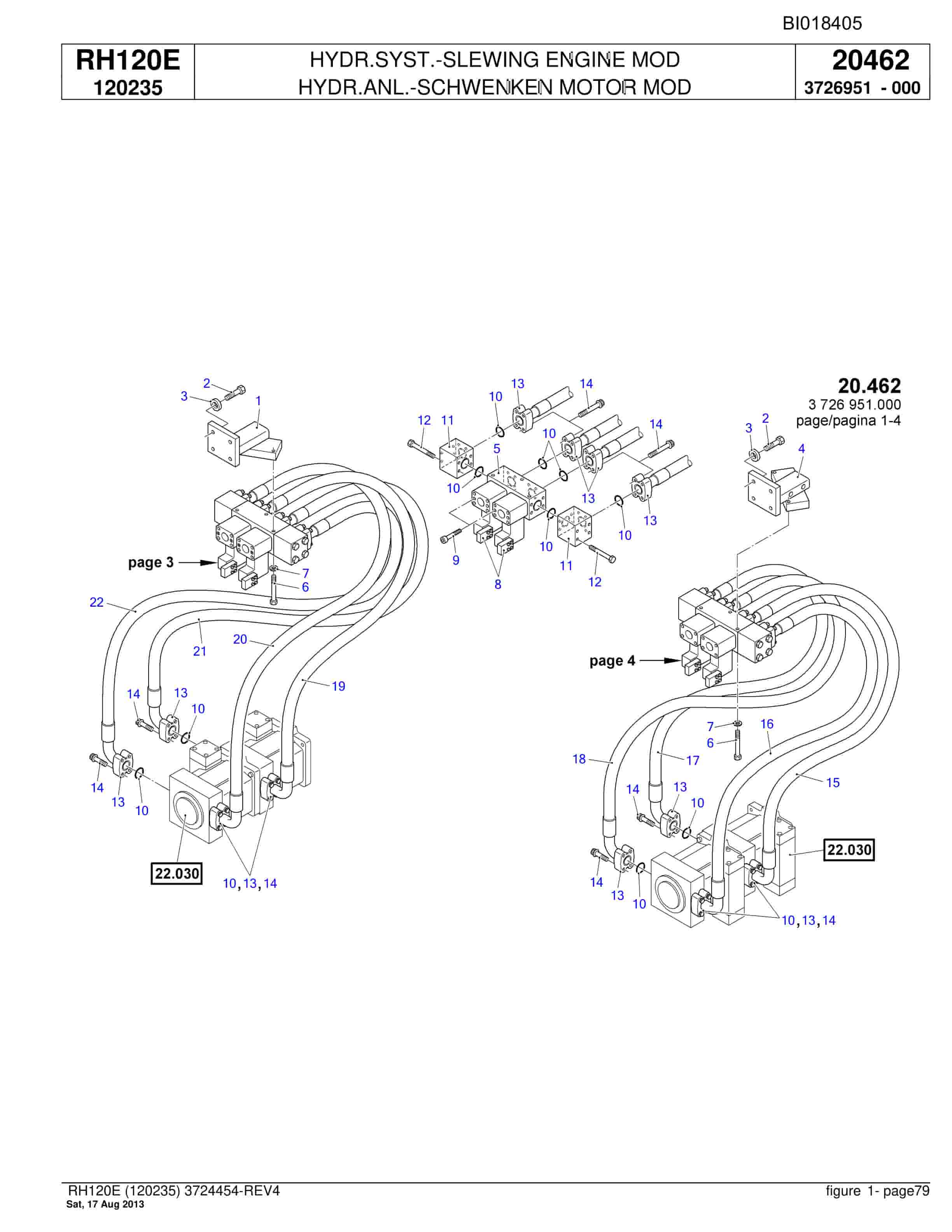 Bucyrus RH120E Hydraulic Excavator Parts Catalog BI018405-2