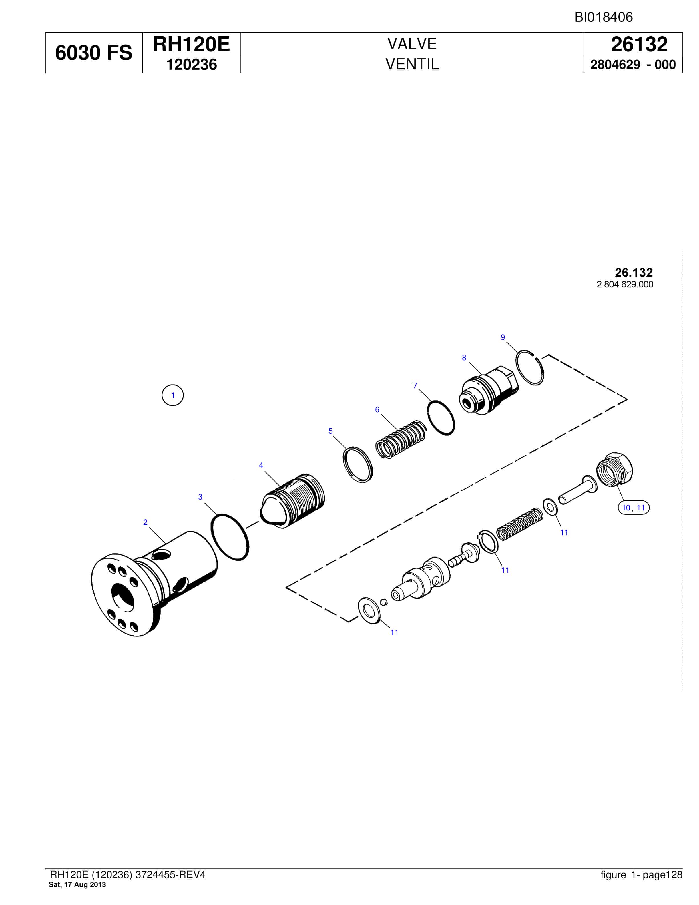 Bucyrus RH120E Hydraulic Excavator Parts Catalog BI018406-3