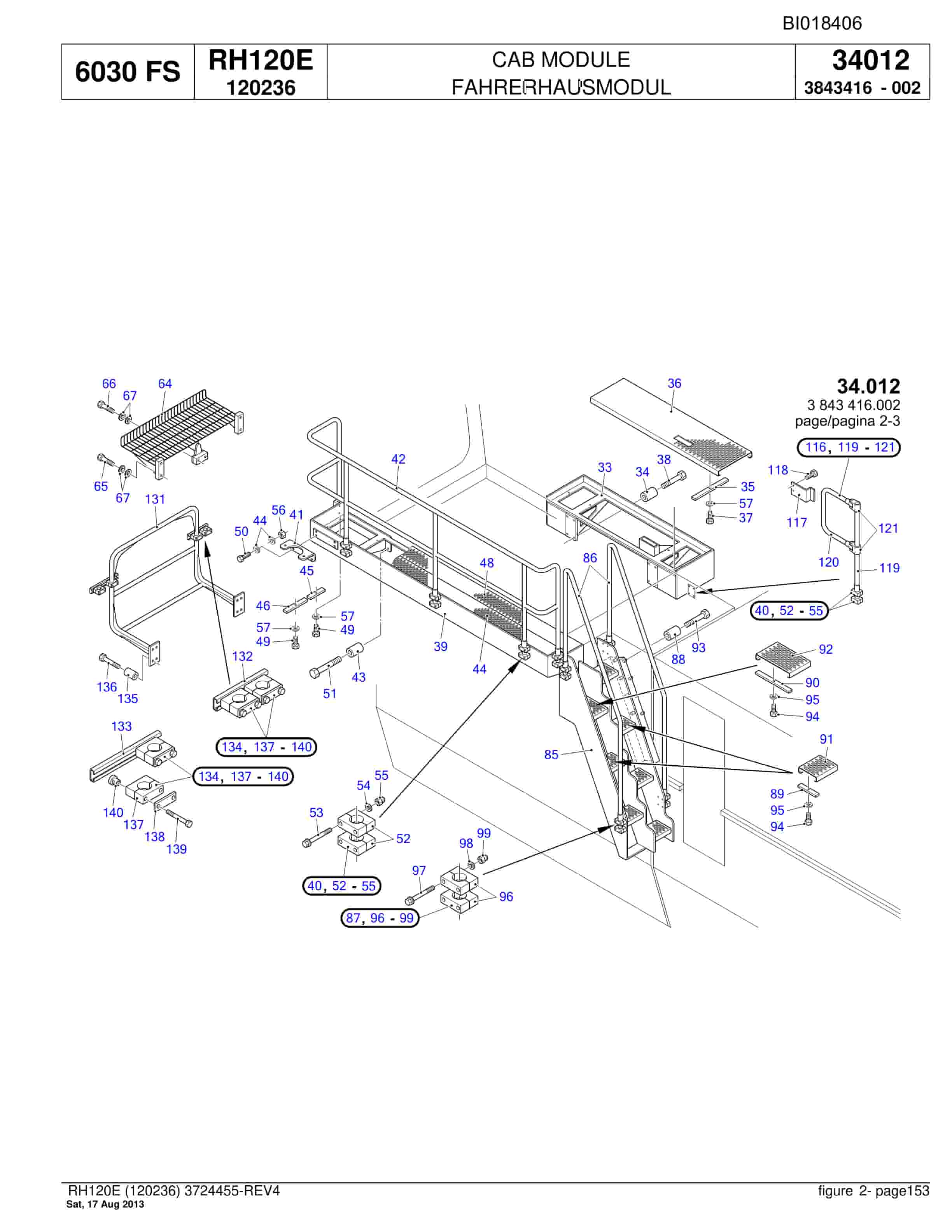 Bucyrus RH120E Hydraulic Excavator Parts Catalog BI018406-5