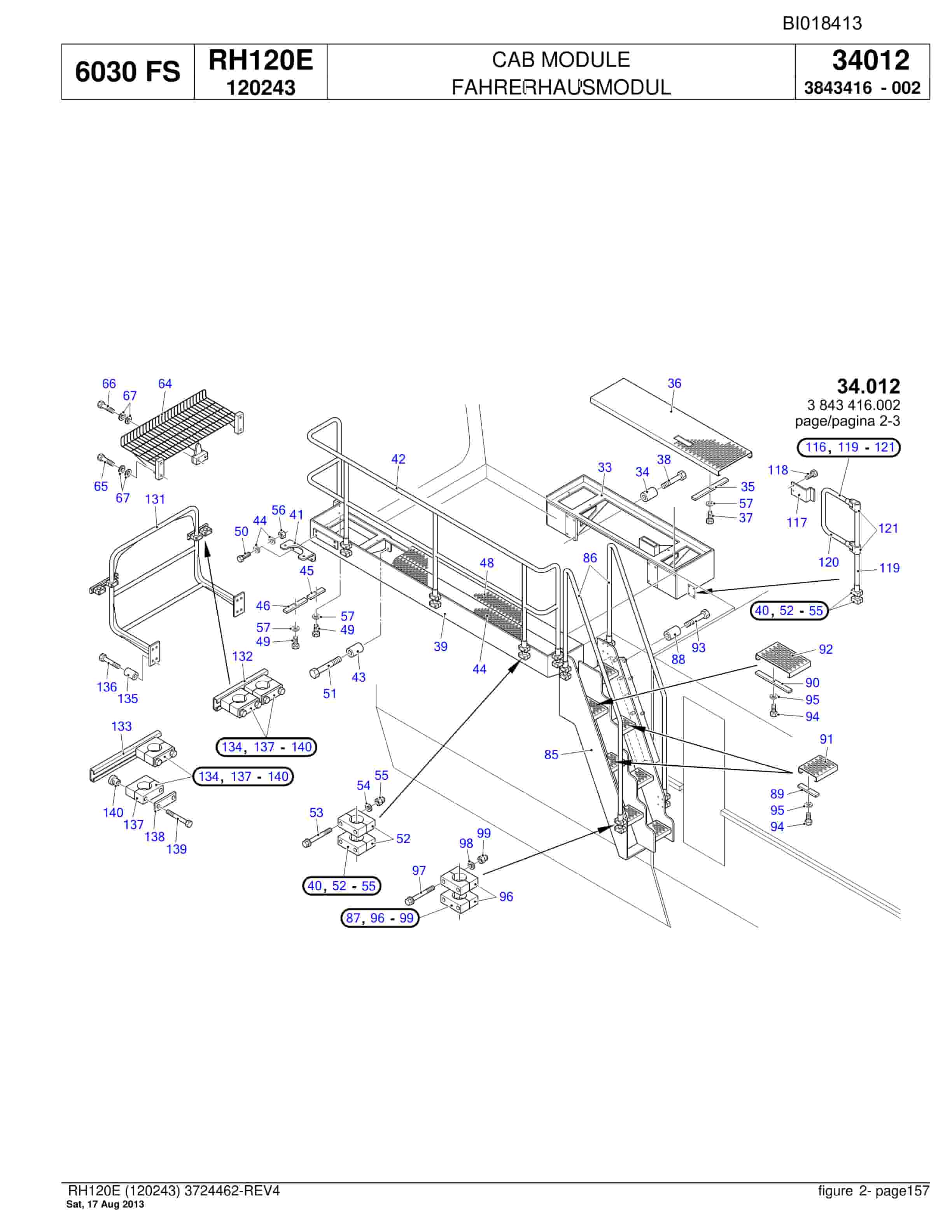 Bucyrus RH120E Hydraulic Excavator Parts Catalog BI018413-5
