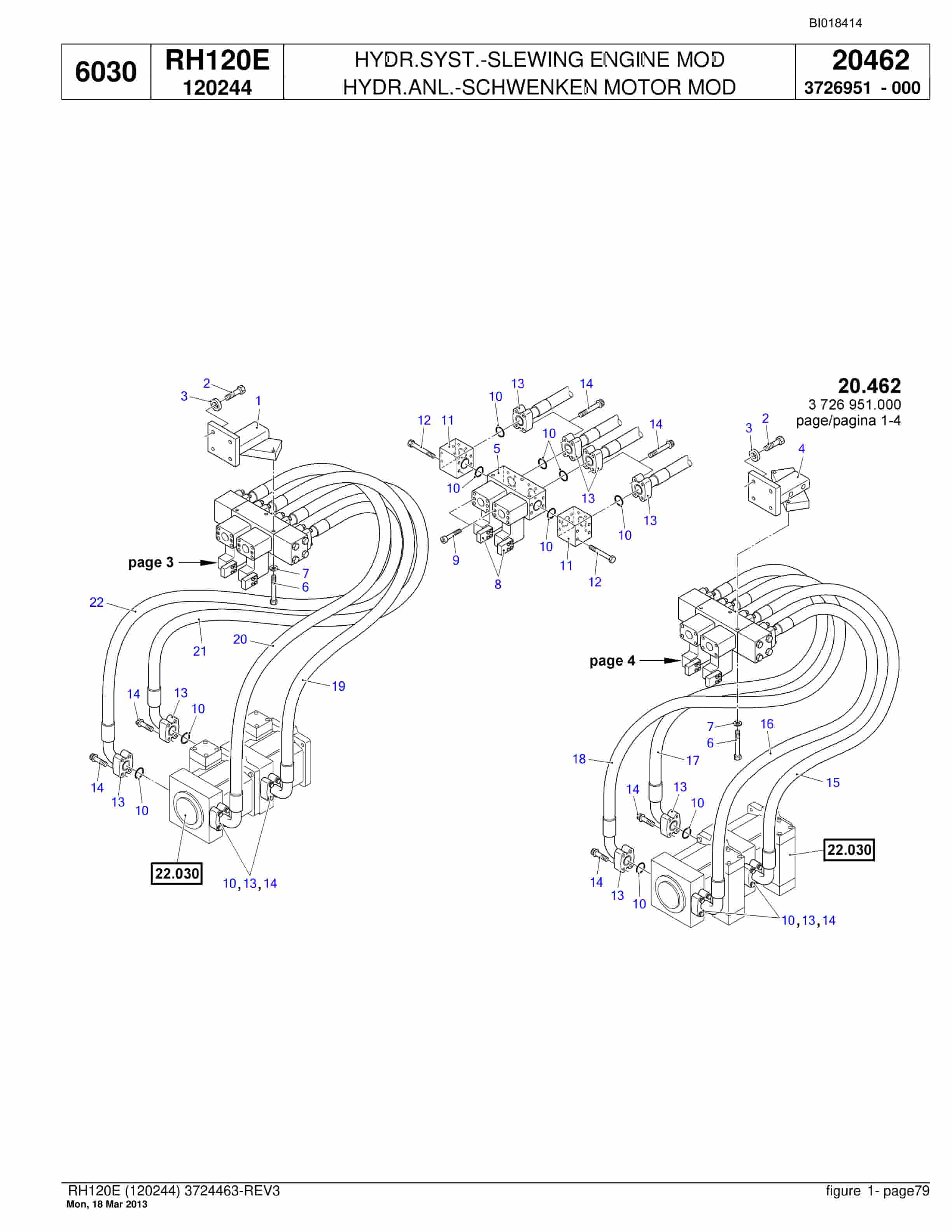 Bucyrus RH120E Hydraulic Excavator Parts Catalog BI018414-2