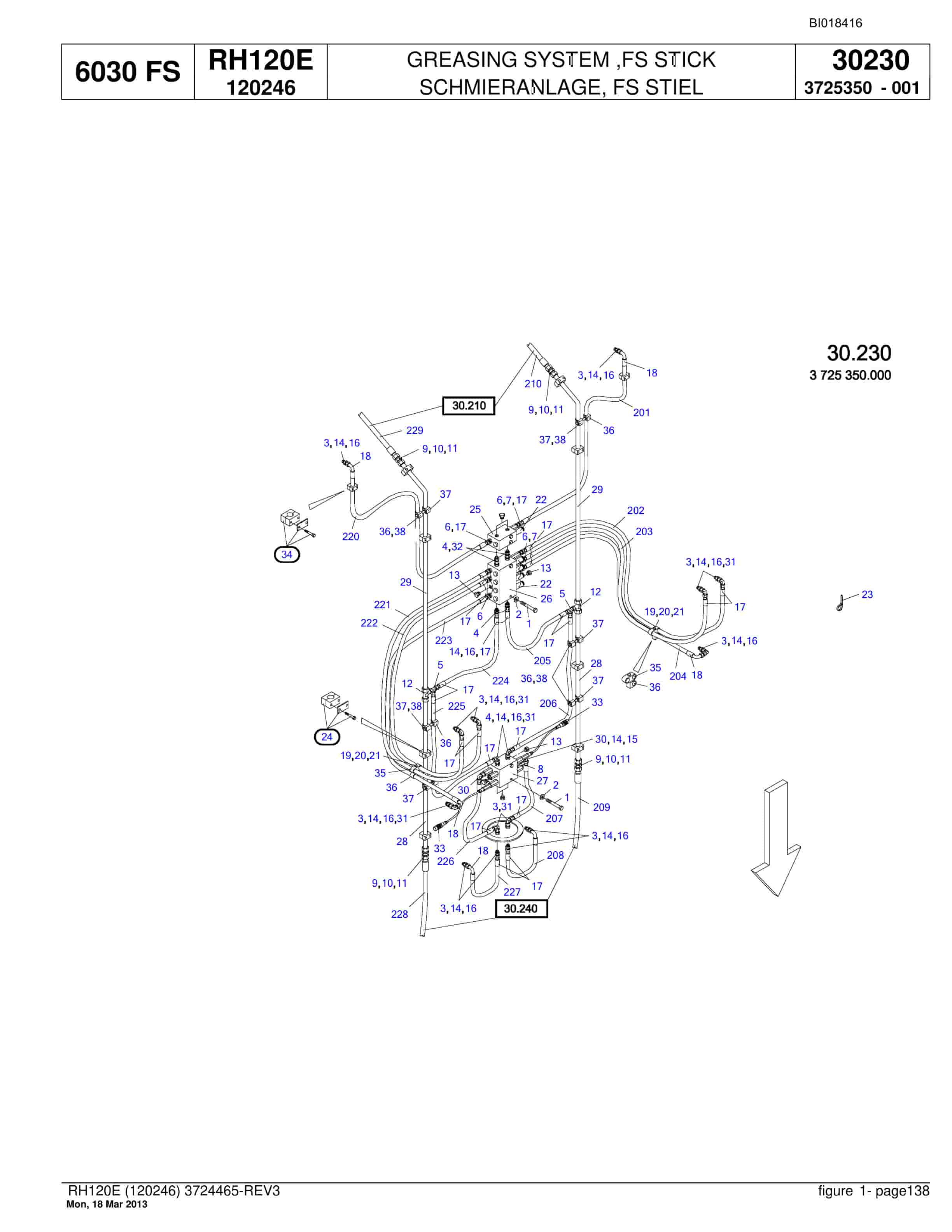 Bucyrus RH120E Hydraulic Excavator Parts Catalog BI018416-4