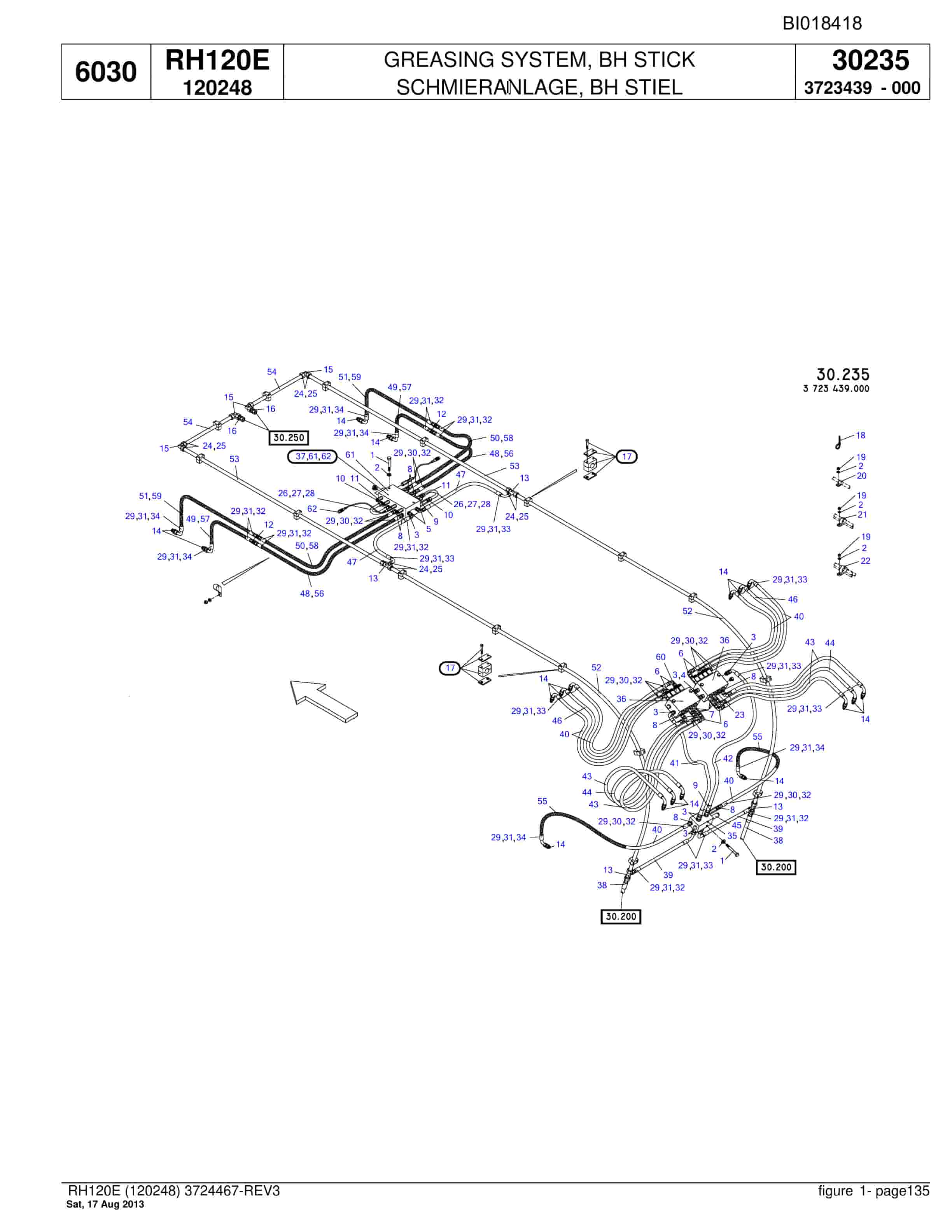 Bucyrus RH120E Hydraulic Excavator Parts Catalog BI018418-4