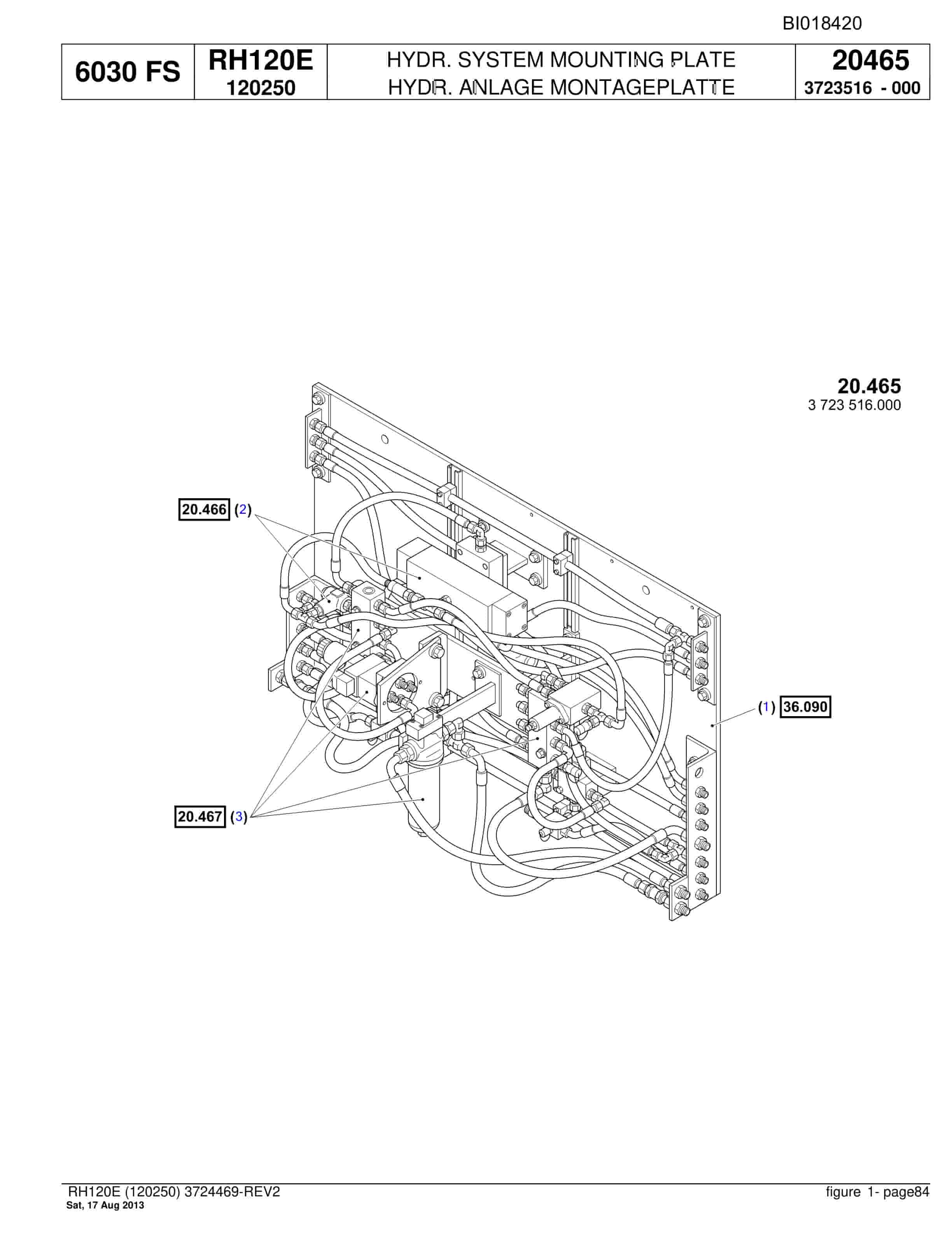 Bucyrus RH120E Hydraulic Excavator Parts Catalog BI018420-2