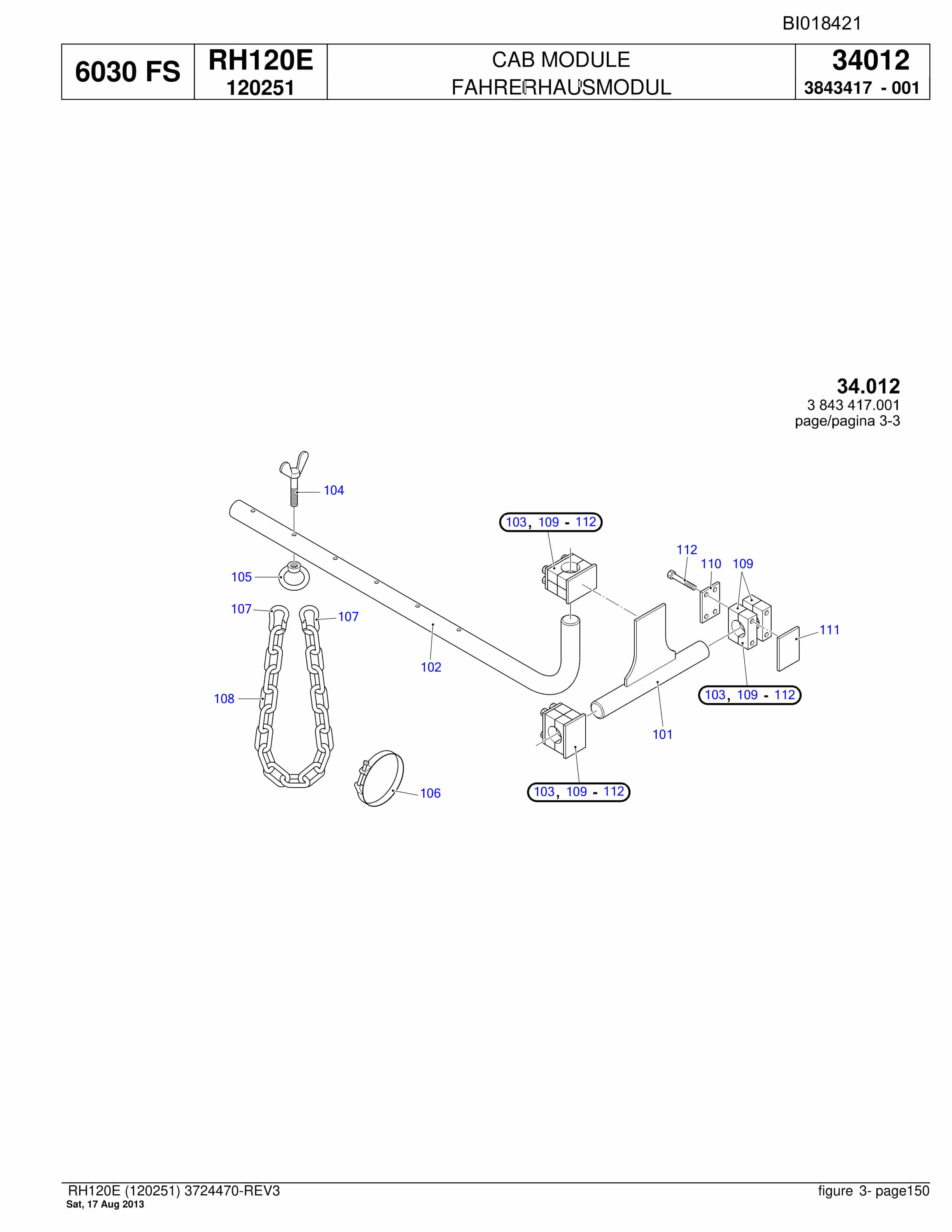 Bucyrus RH120E Hydraulic Excavator Parts Catalog BI018421-5