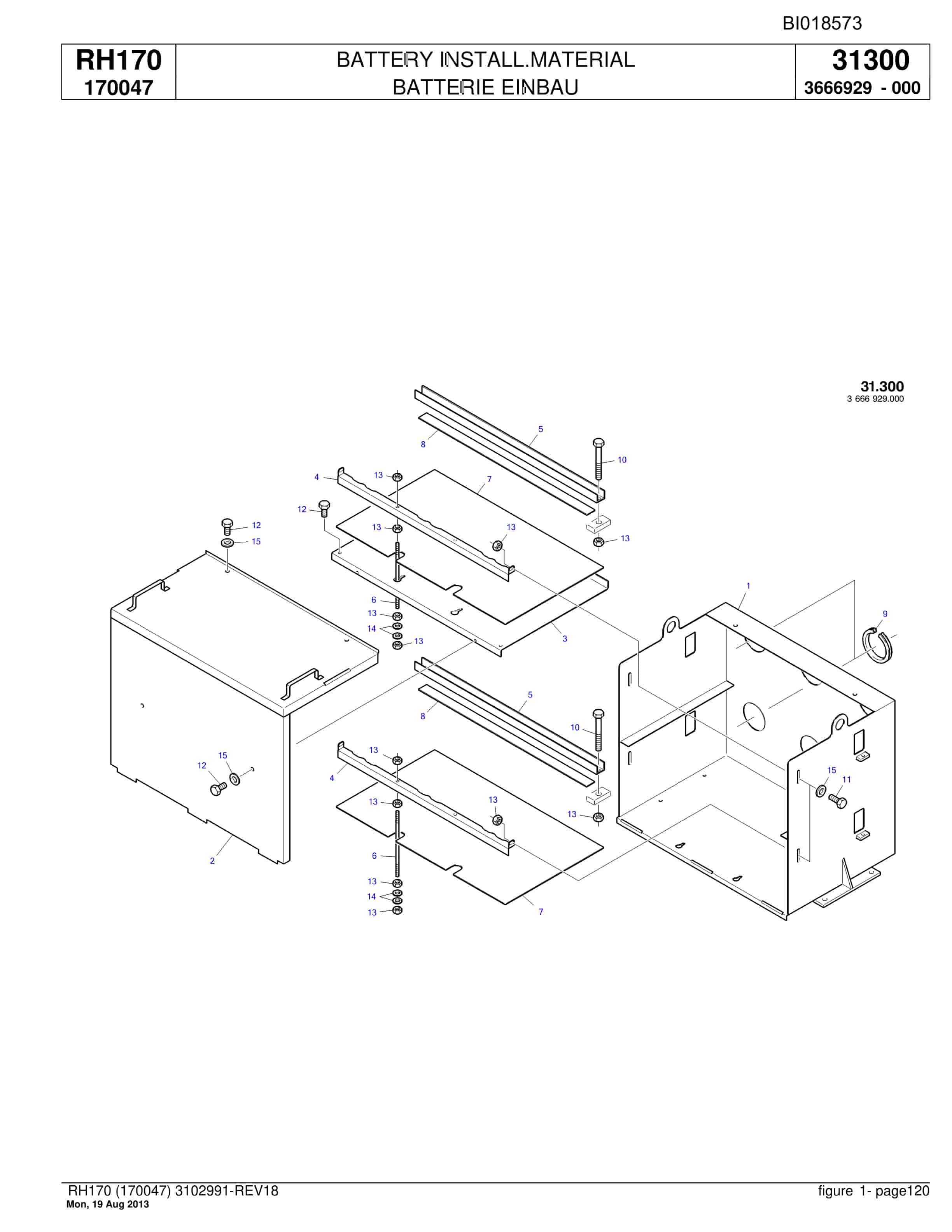 Bucyrus RH170 Hydraulic Excavator Parts Catalog BI018573-5