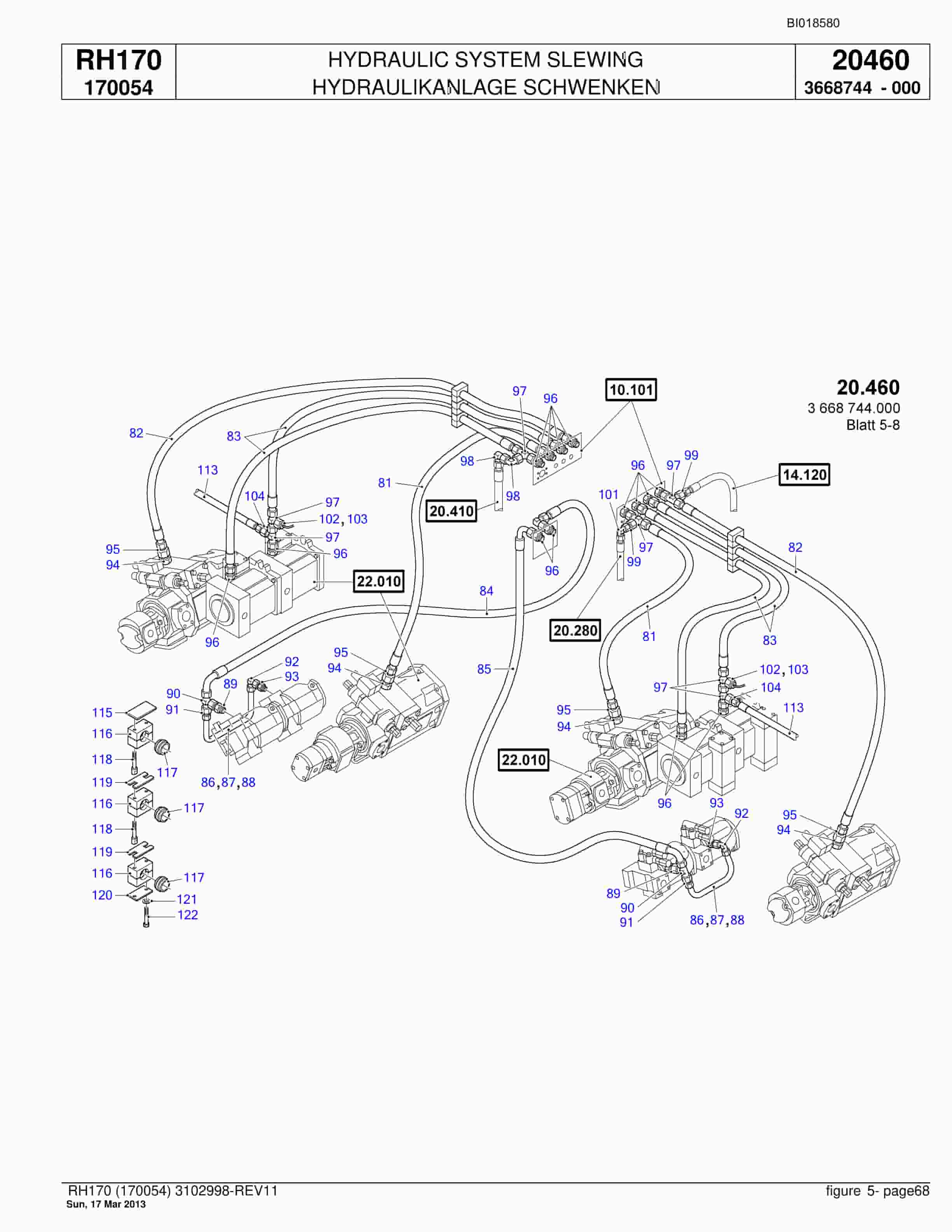 Bucyrus RH170 Hydraulic Excavator Parts Catalog BI018580-2