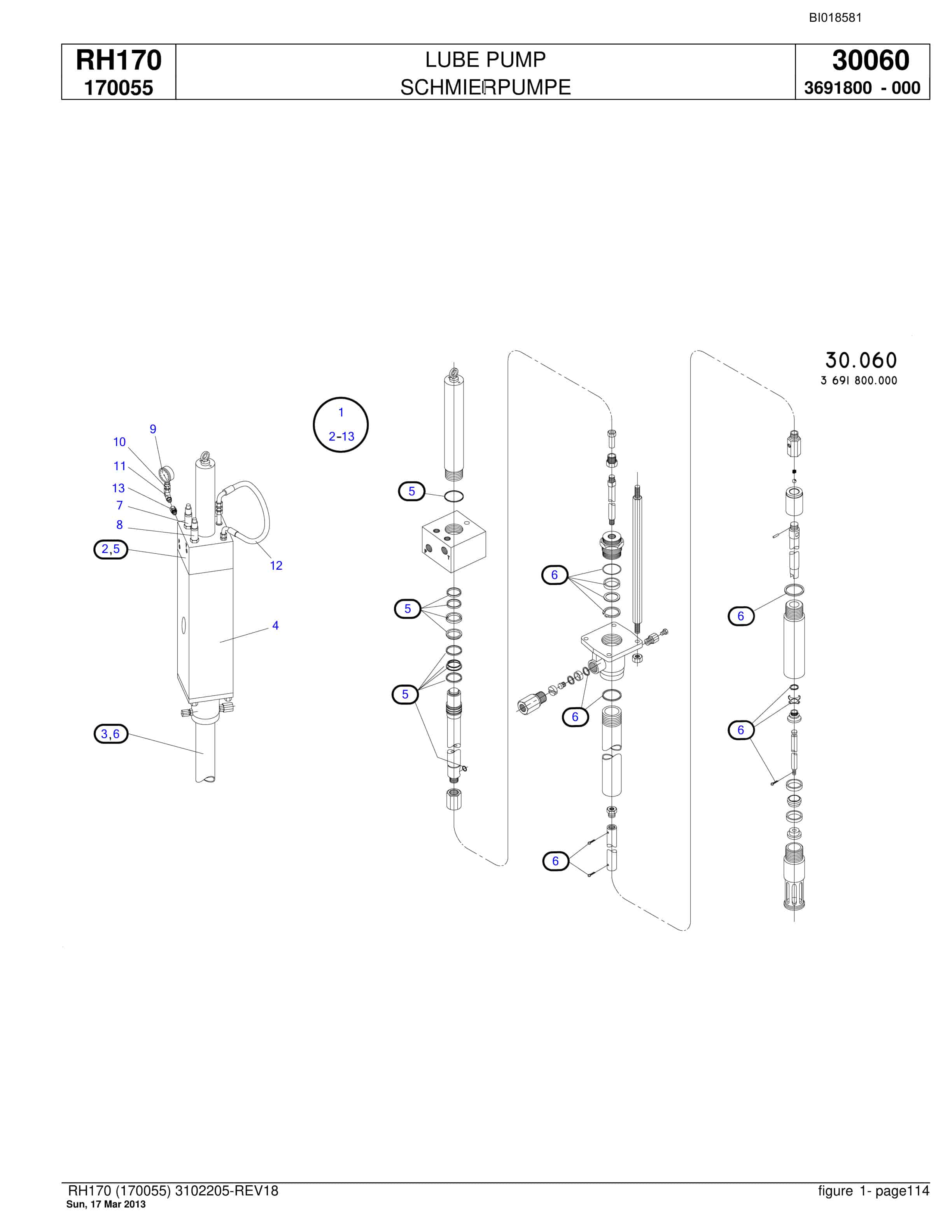 Bucyrus RH170 Hydraulic Excavator Parts Catalog BI018581-4
