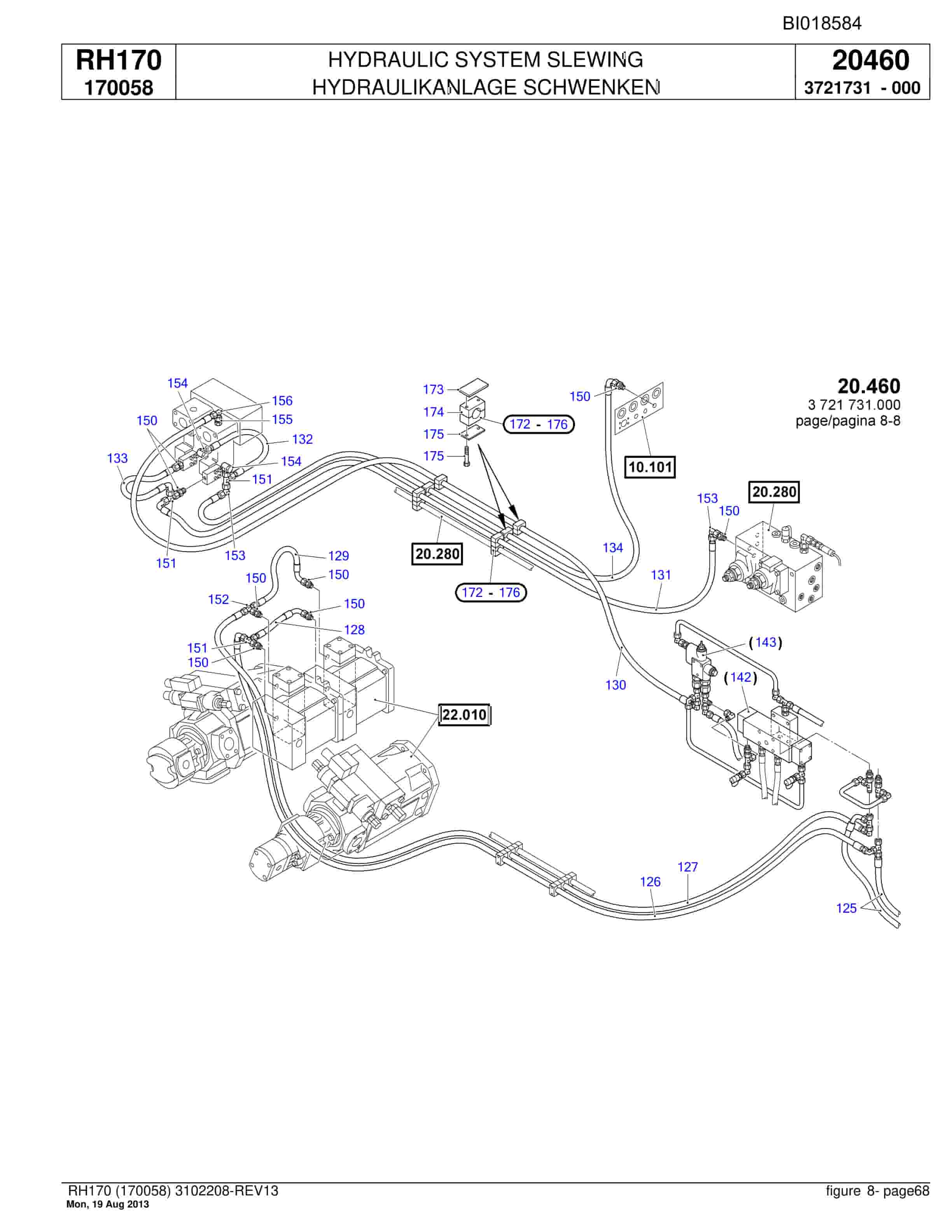 Bucyrus RH170 Hydraulic Excavator Parts Catalog BI018584-2