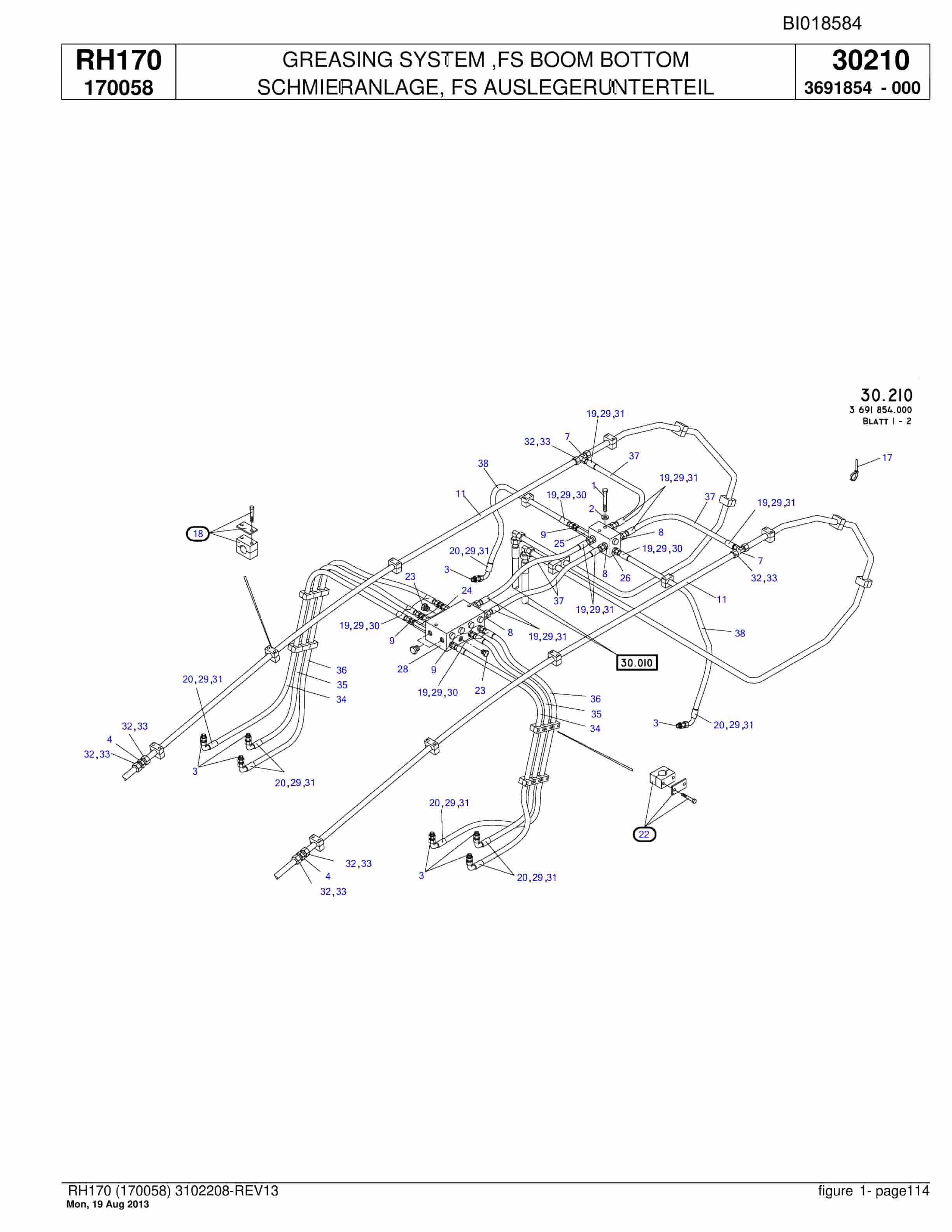 Bucyrus RH170 Hydraulic Excavator Parts Catalog BI018584-4