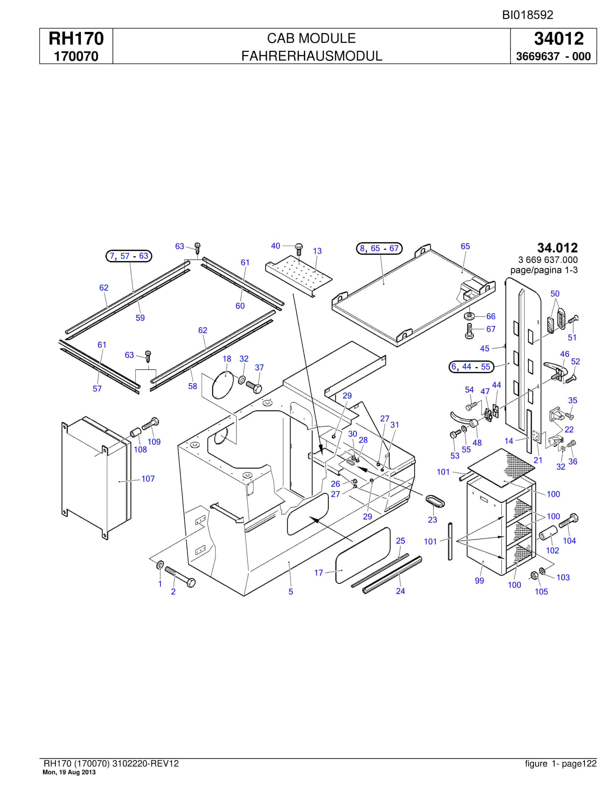 Bucyrus RH170 Hydraulic Excavator Parts Catalog BI018592-5