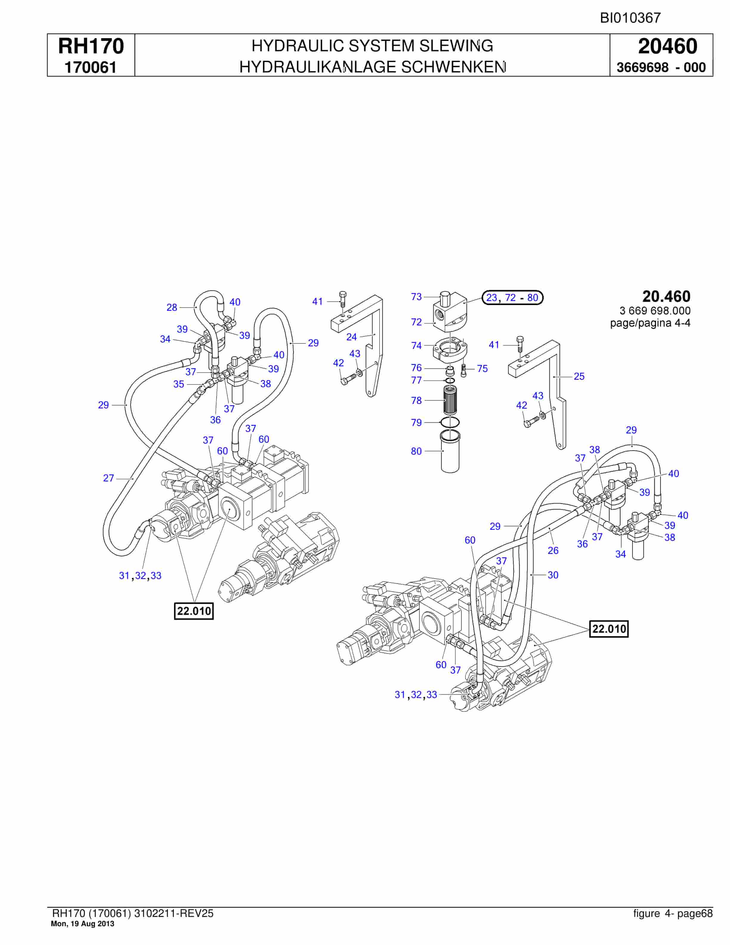Bucyrus RH170 Parts Catalog BI010367-2