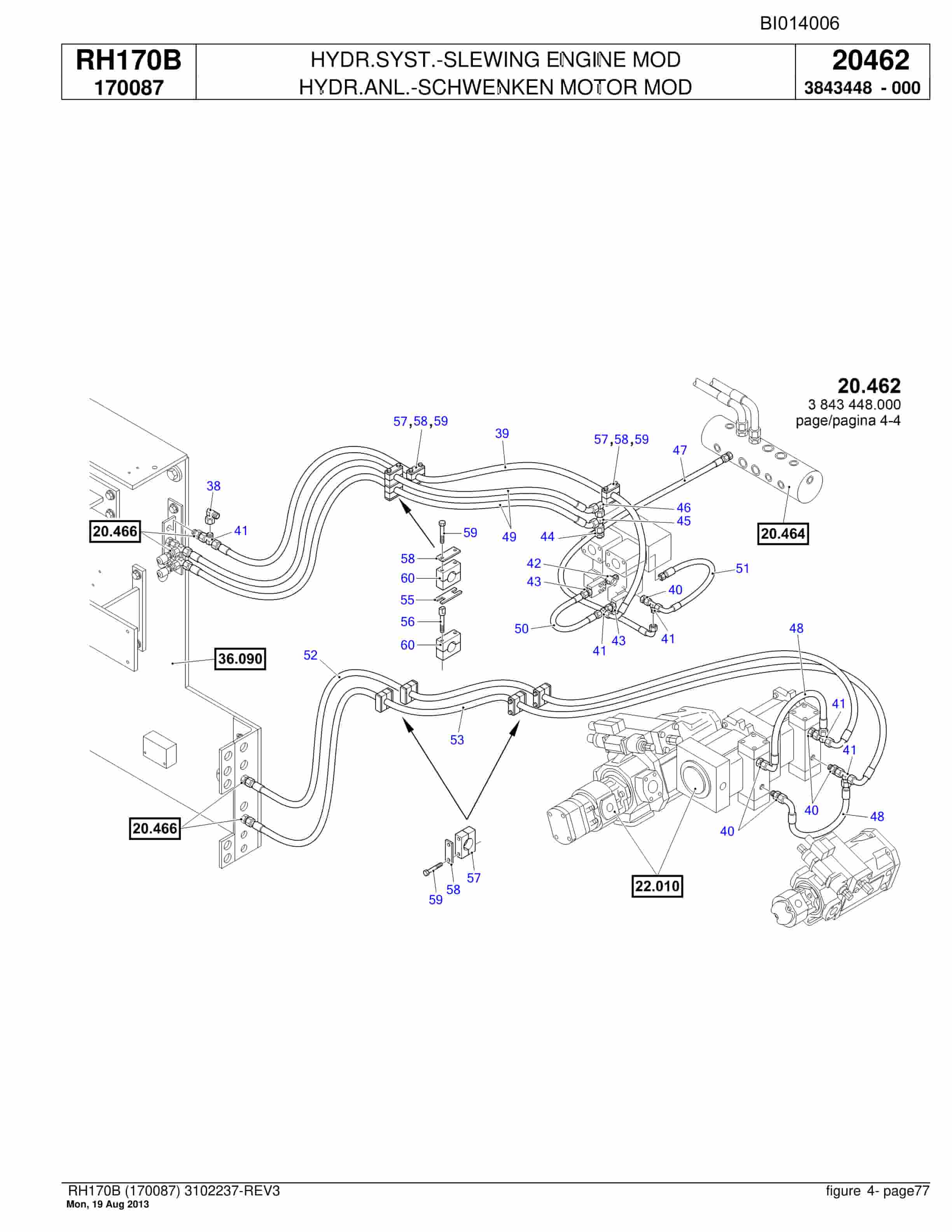 Bucyrus RH170B Hydraulic Excavator Parts Catalog BI014006-2