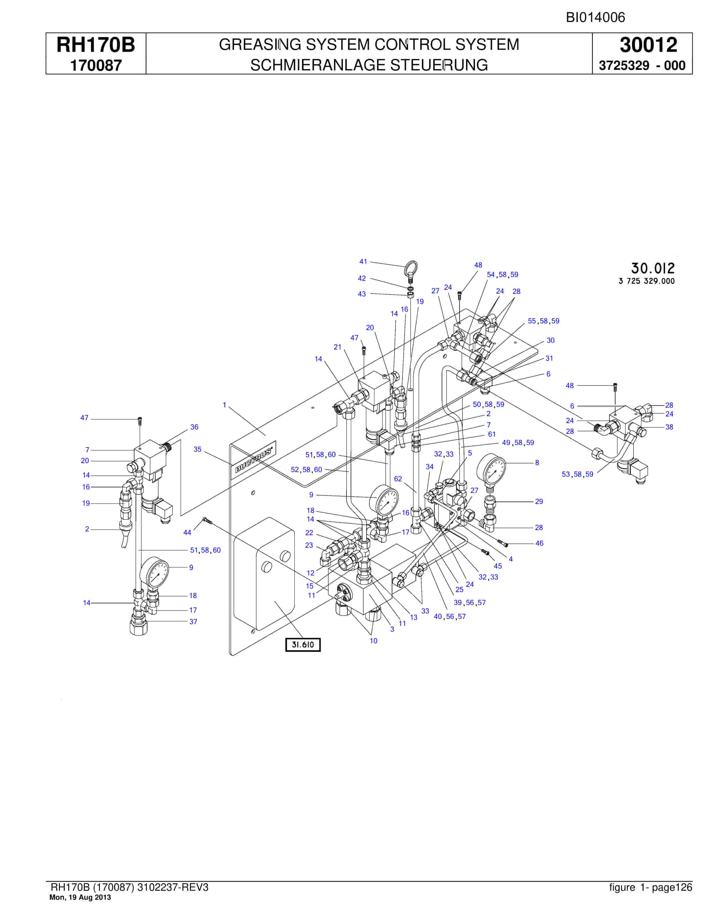 Bucyrus RH170B Hydraulic Excavator Parts Catalog BI014006-4