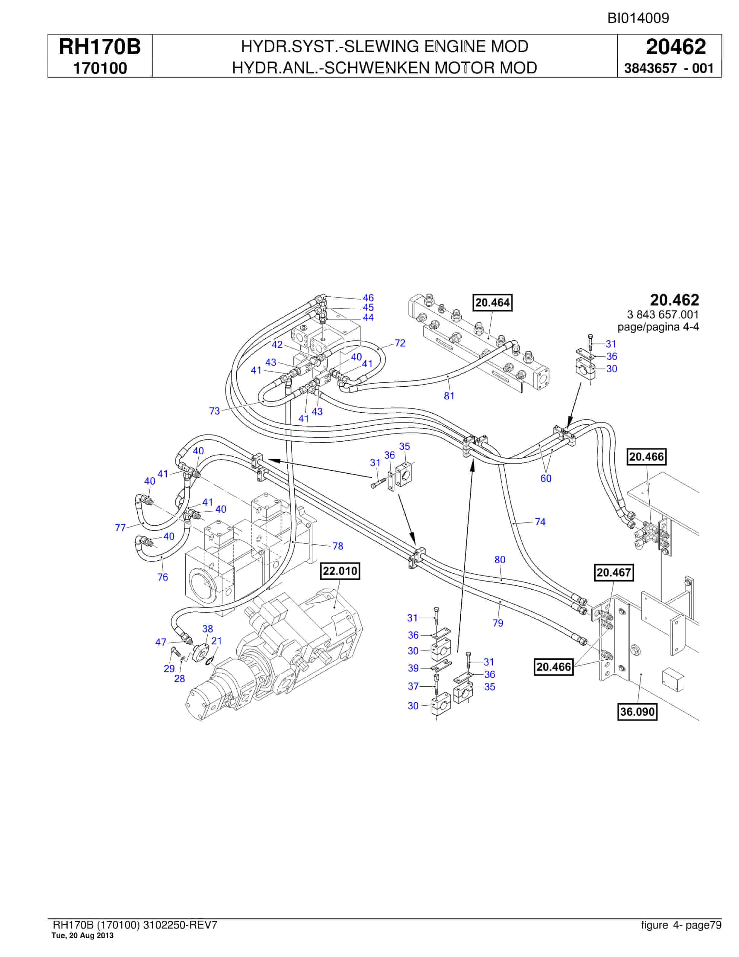 Bucyrus RH170B Hydraulic Excavator Parts Catalog BI014009-2