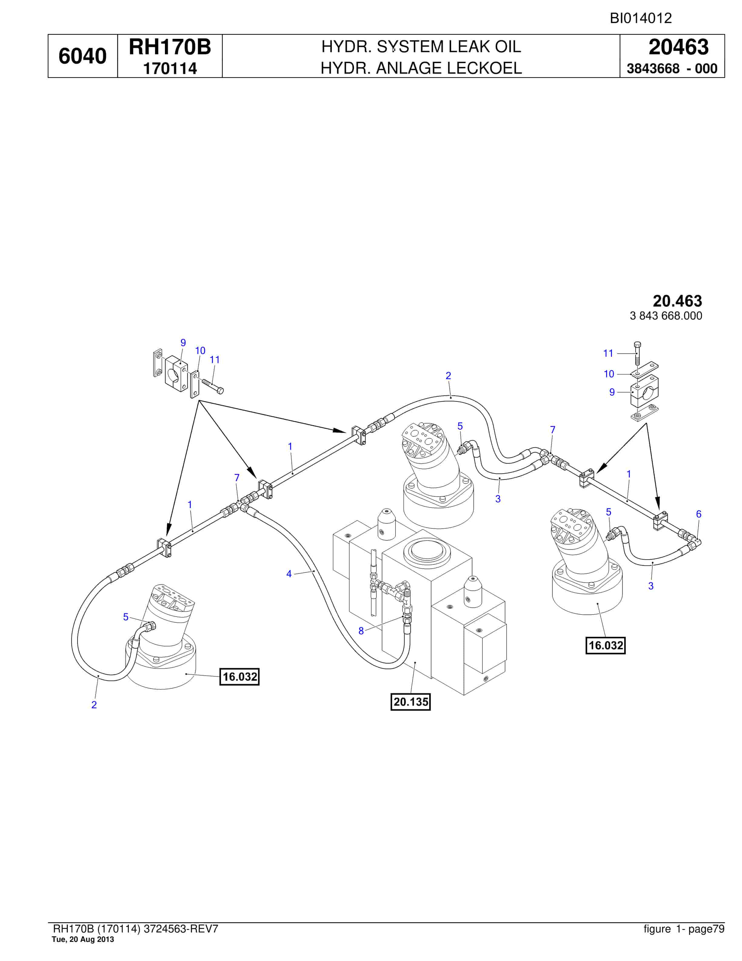 Bucyrus RH170B Hydraulic Excavator Parts Catalog BI014012-2