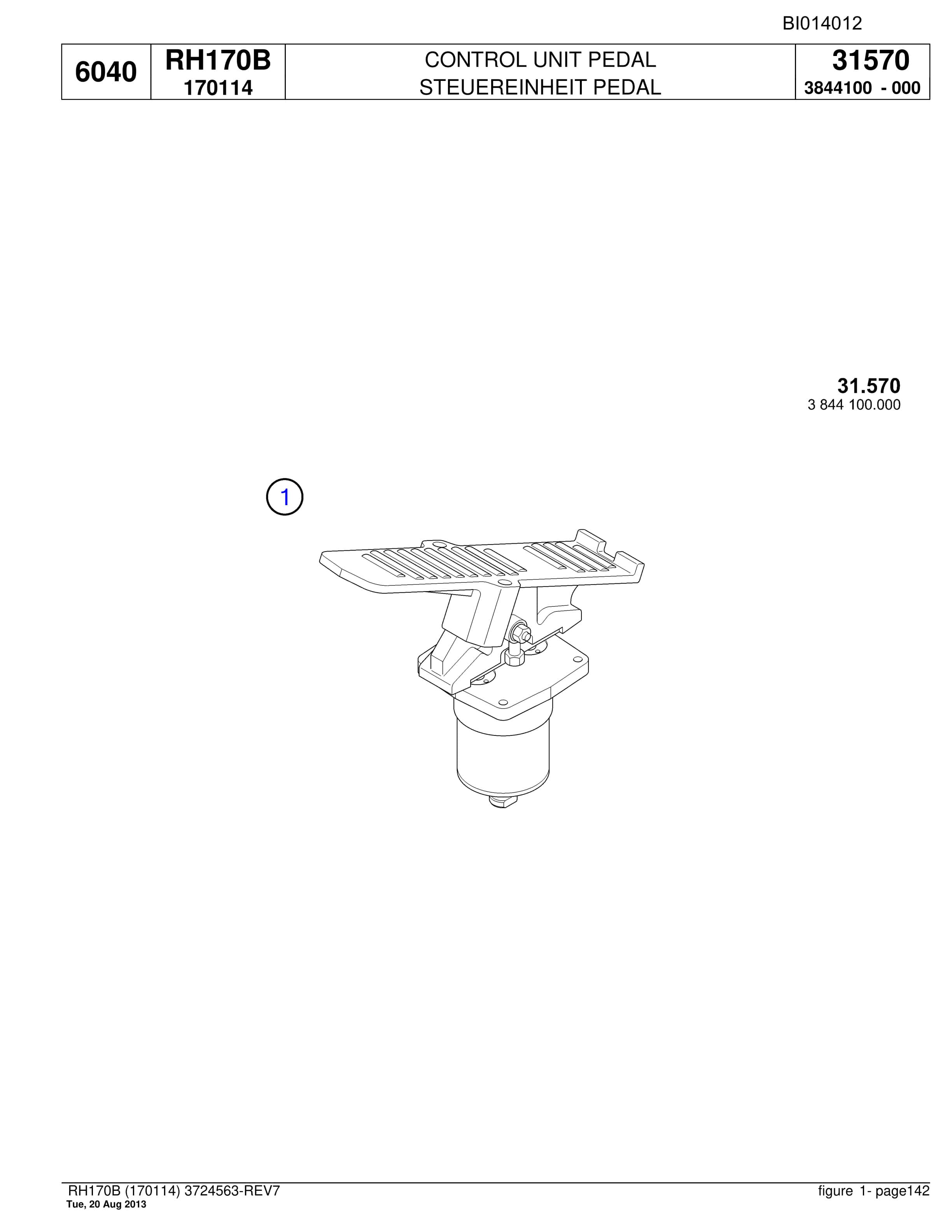 Bucyrus RH170B Hydraulic Excavator Parts Catalog BI014012-5