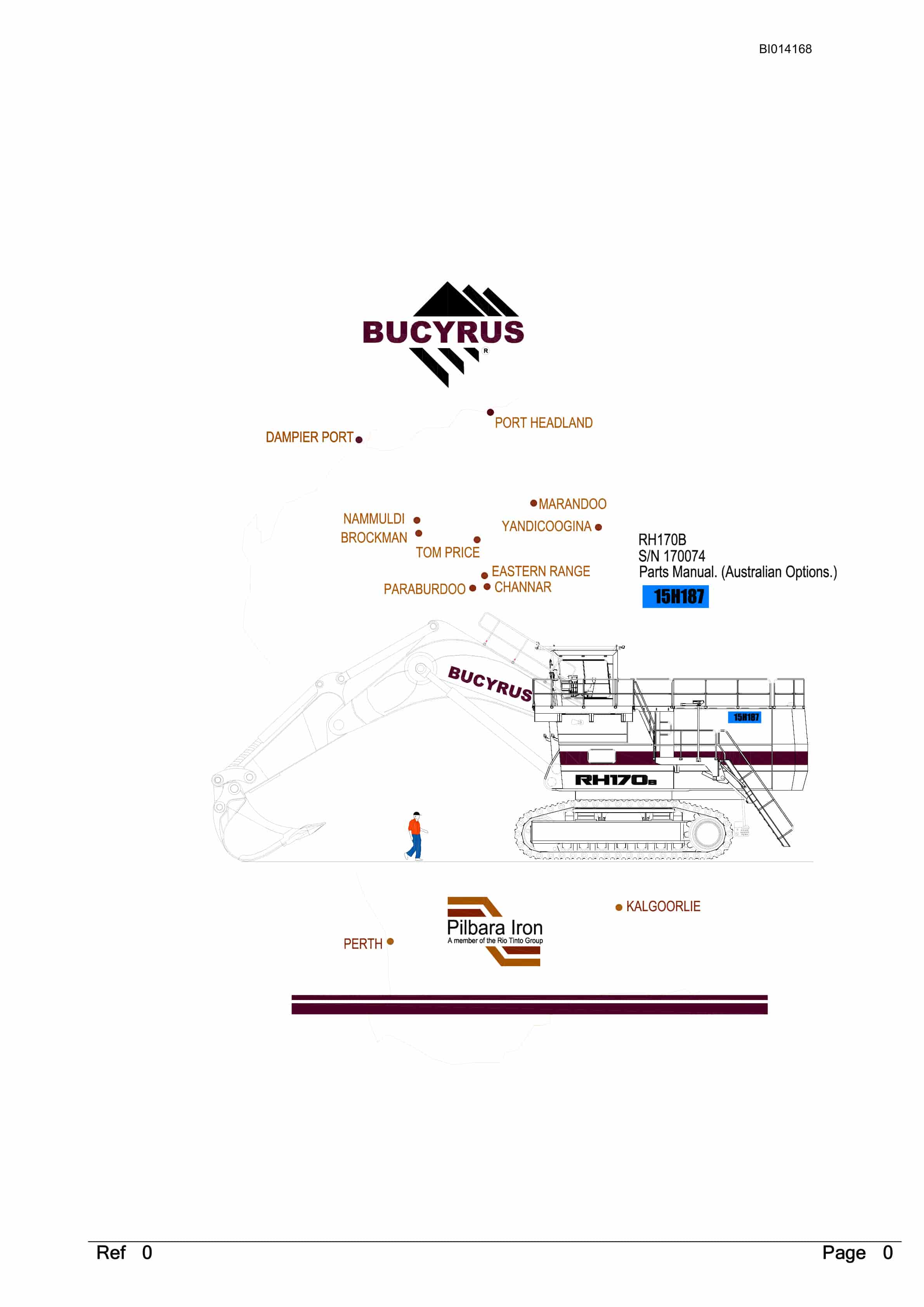 Bucyrus RH170B Hydraulic Excavator Parts Manual BI014168