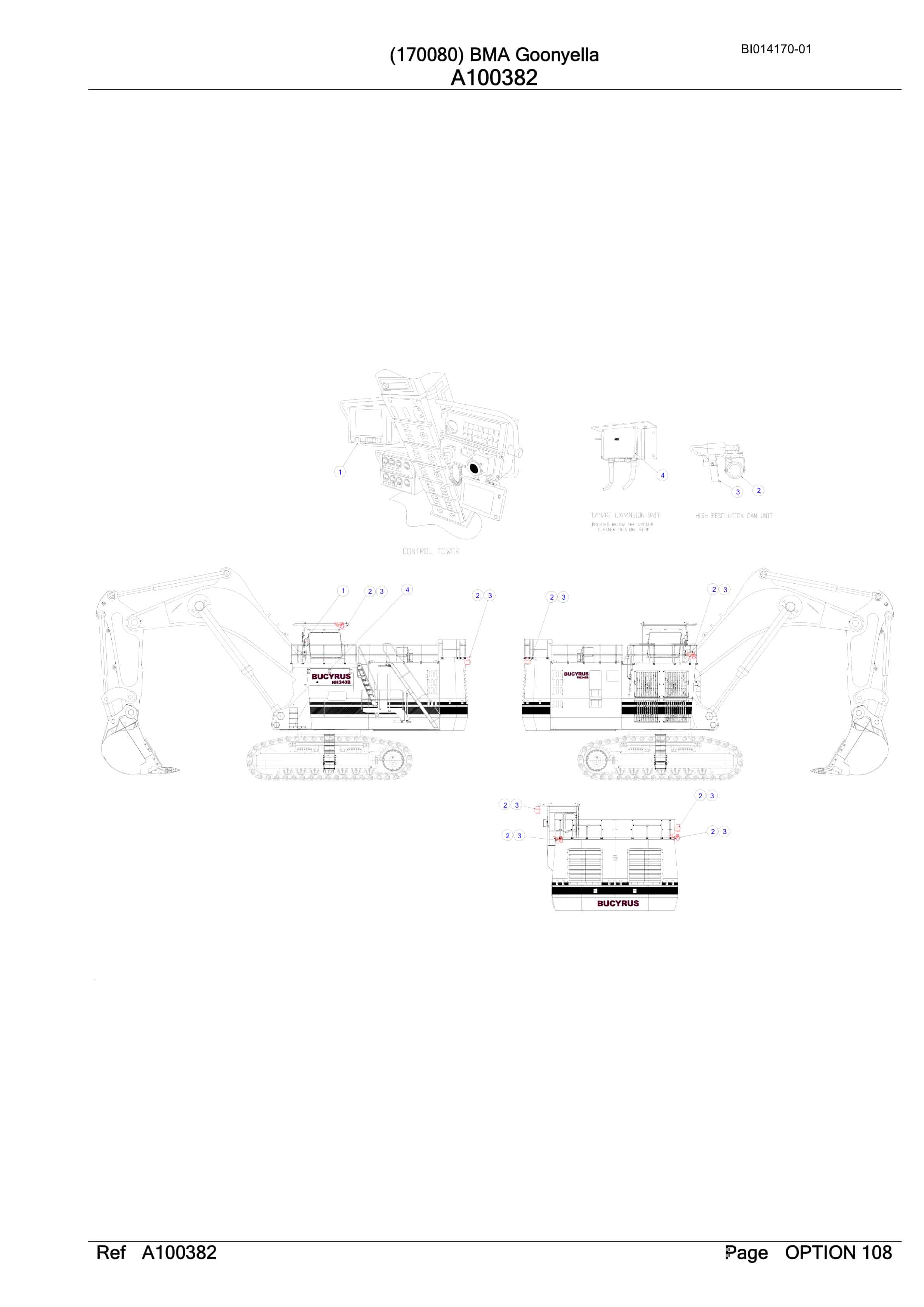 Bucyrus RH170B Hydraulic Excavator Parts Manual BI014170-01-4