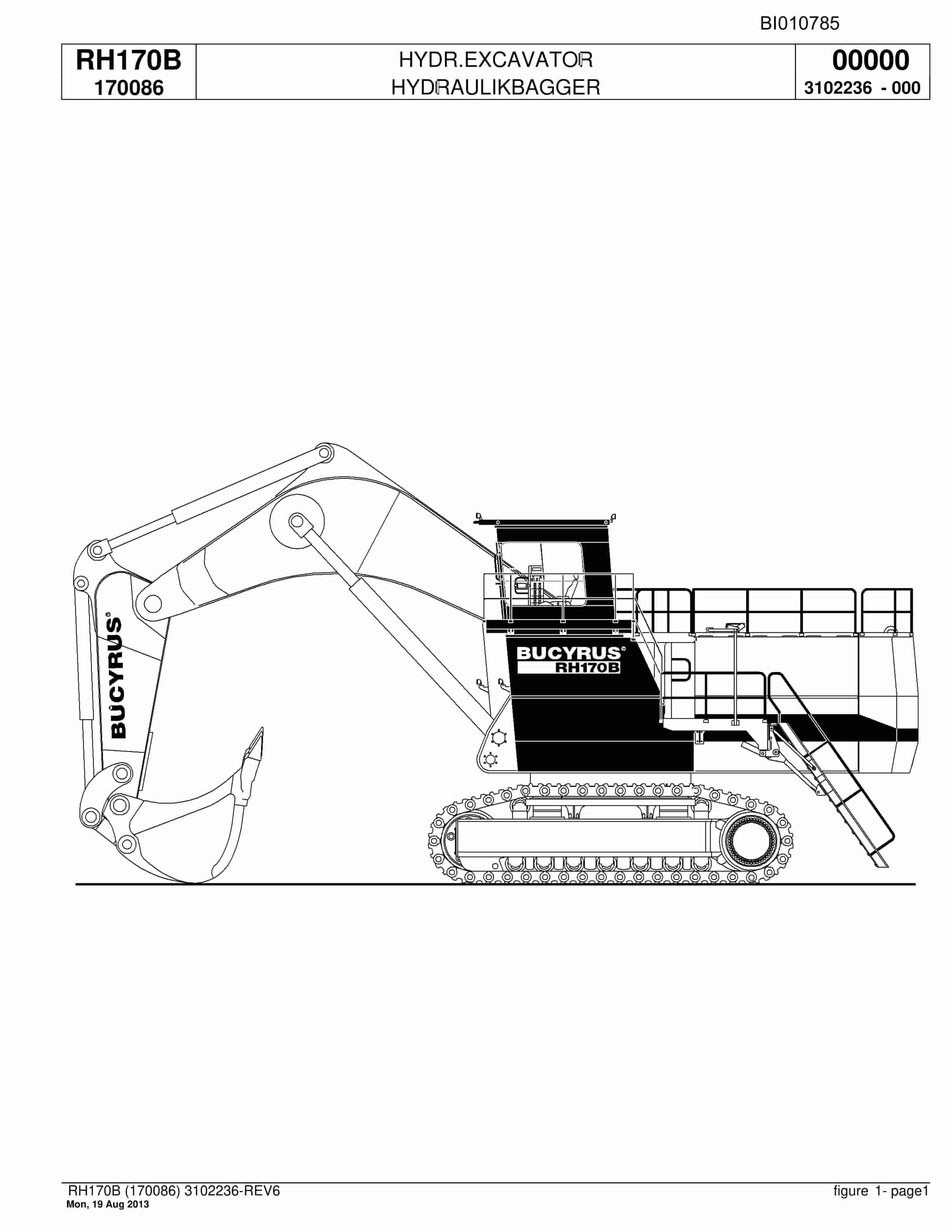 Bucyrus RH170B Parts Catalog BI010785