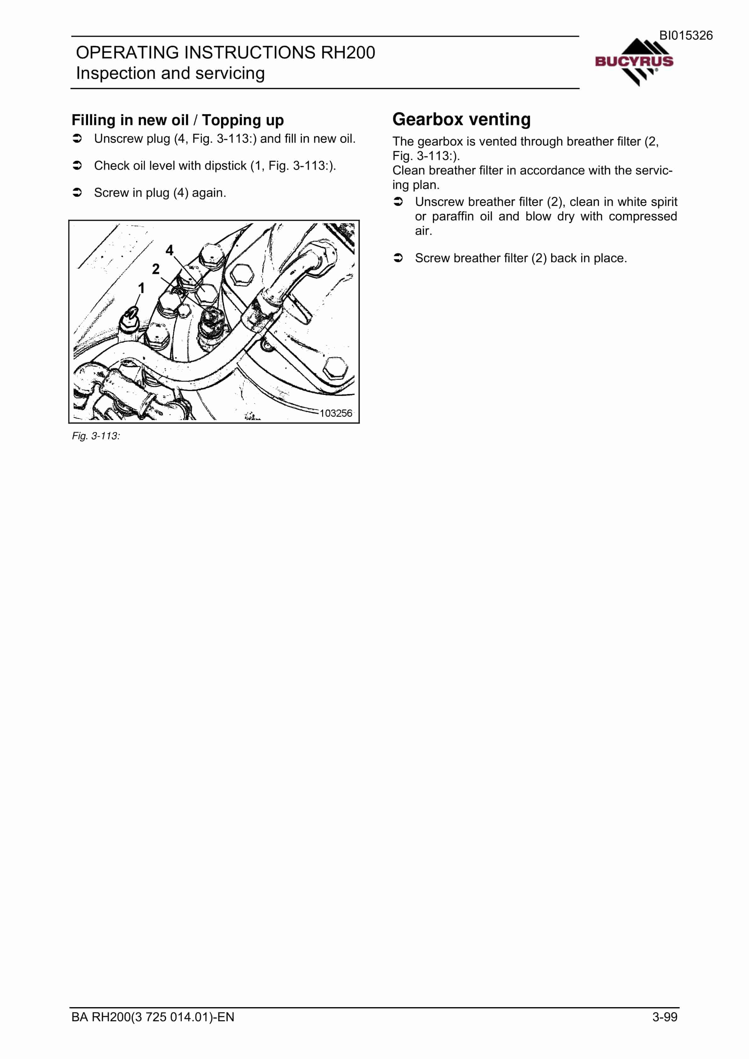 Bucyrus RH200 Hydraulic Excavator Operating Instructions BI015326 4 Bucyrus RH200 Hydraulic Excavator Operating Instructions BI015326 - Image 4