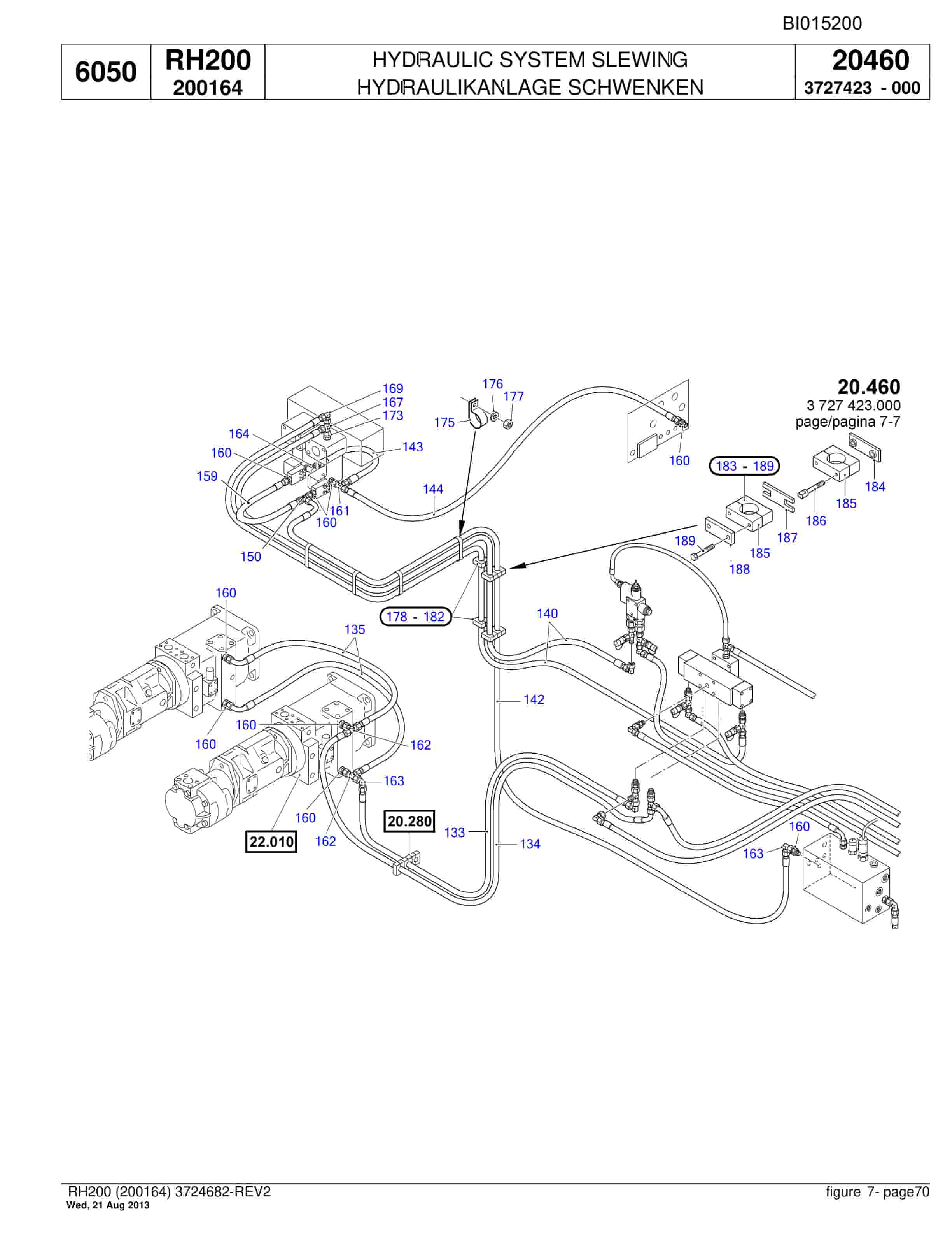 Bucyrus RH200 Hydraulic Excavator Parts Catalog BI015200-2