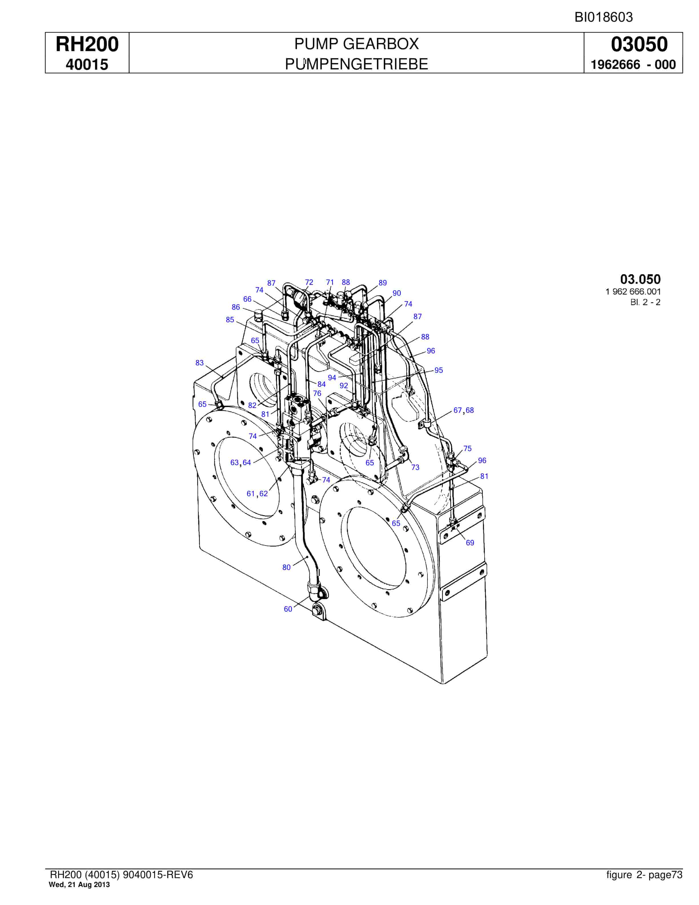 Bucyrus RH200 Hydraulic Excavator Parts Catalog BI018603-3