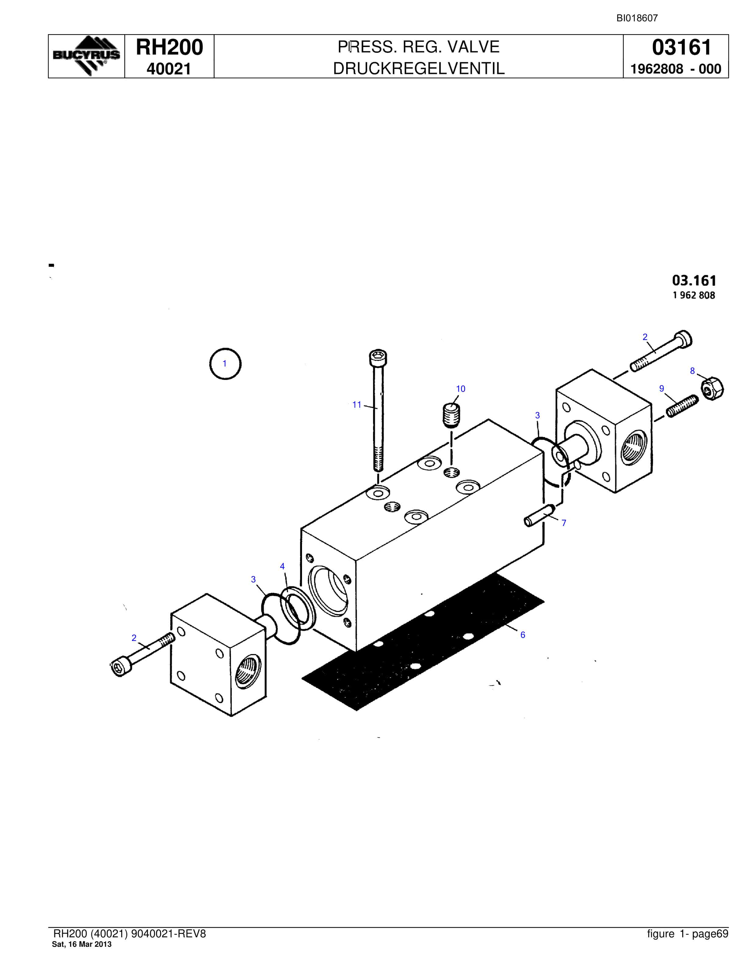 Bucyrus RH200 Hydraulic Excavator Parts Catalog BI018607-4