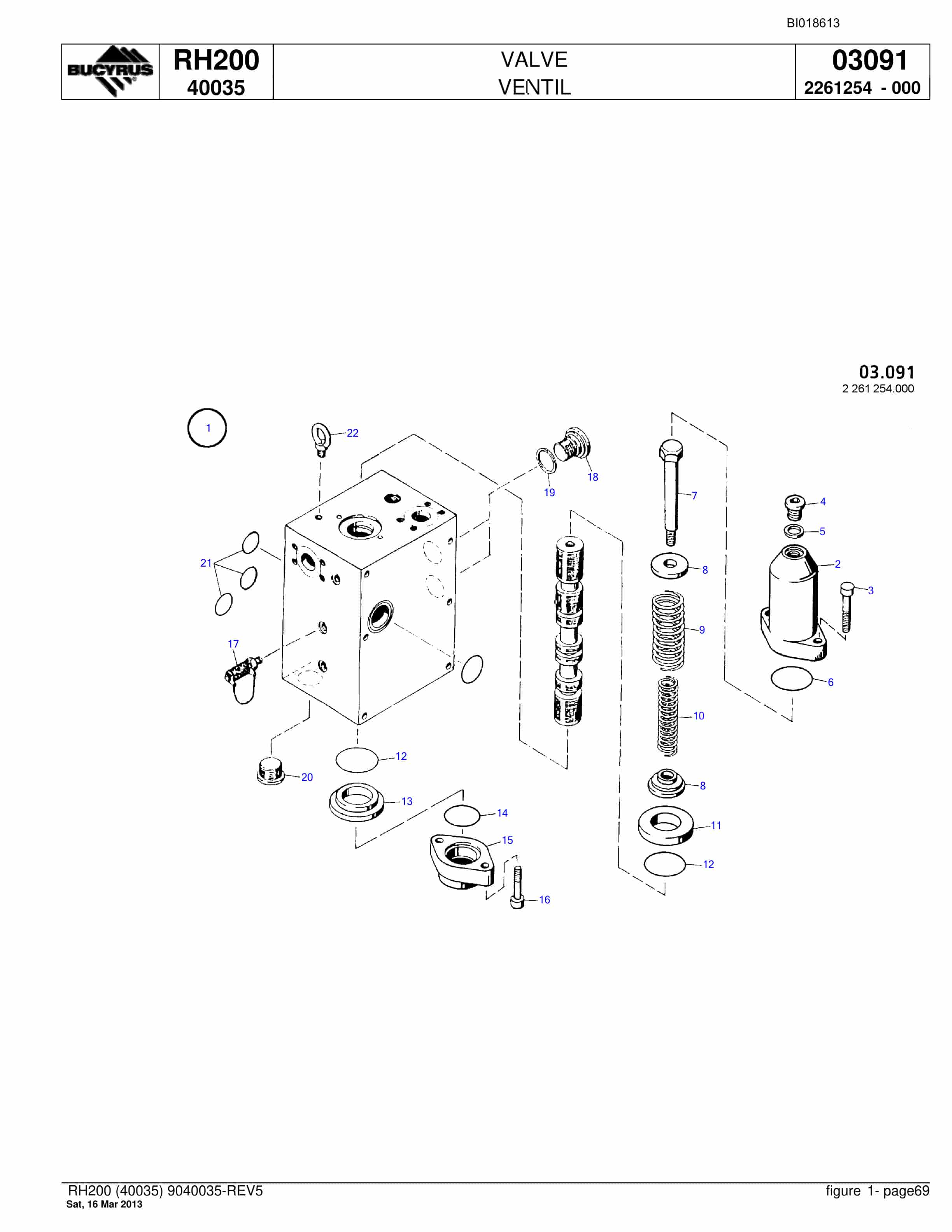 Bucyrus RH200 Hydraulic Excavator Parts Catalog BI018613-4