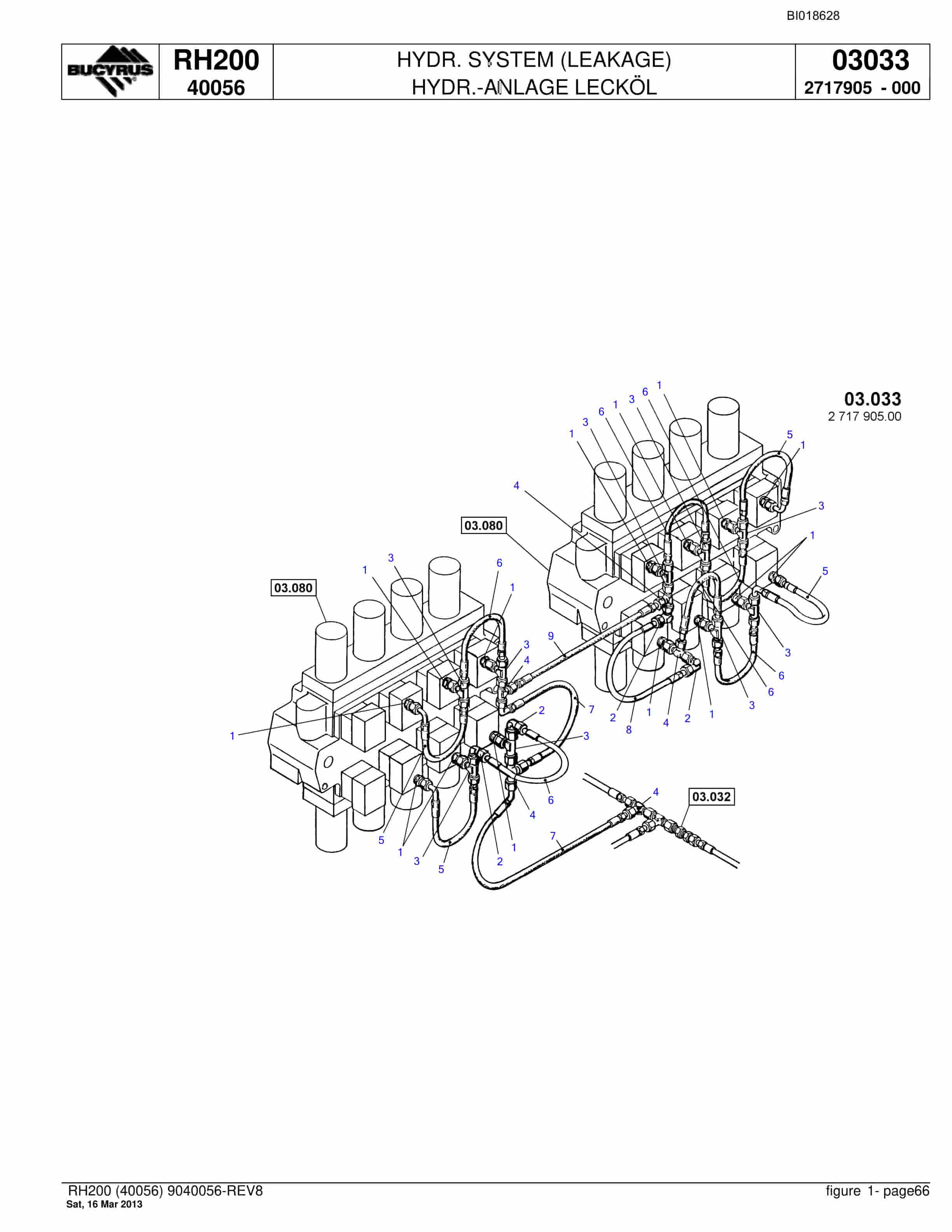Bucyrus RH200 Hydraulic Excavator Parts Catalog BI018628-3